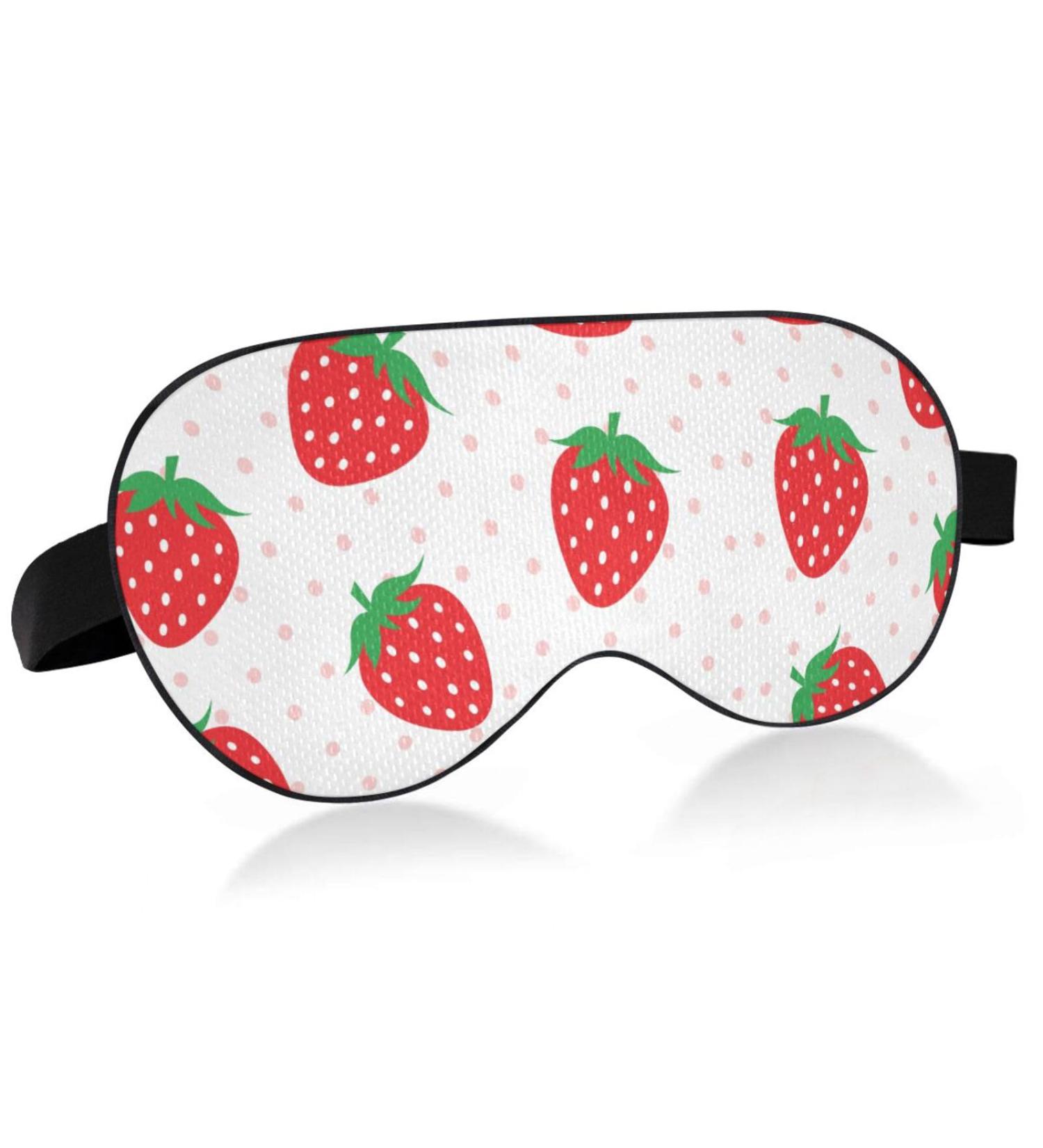 Haskirky Light Blocking Eye Mask for Deep Sleep | Adjustable Adult Men and Women Travel Yoga Meditation | Breathable Comfort | Goodies Strawberry - Buy Online on GoSupps.com