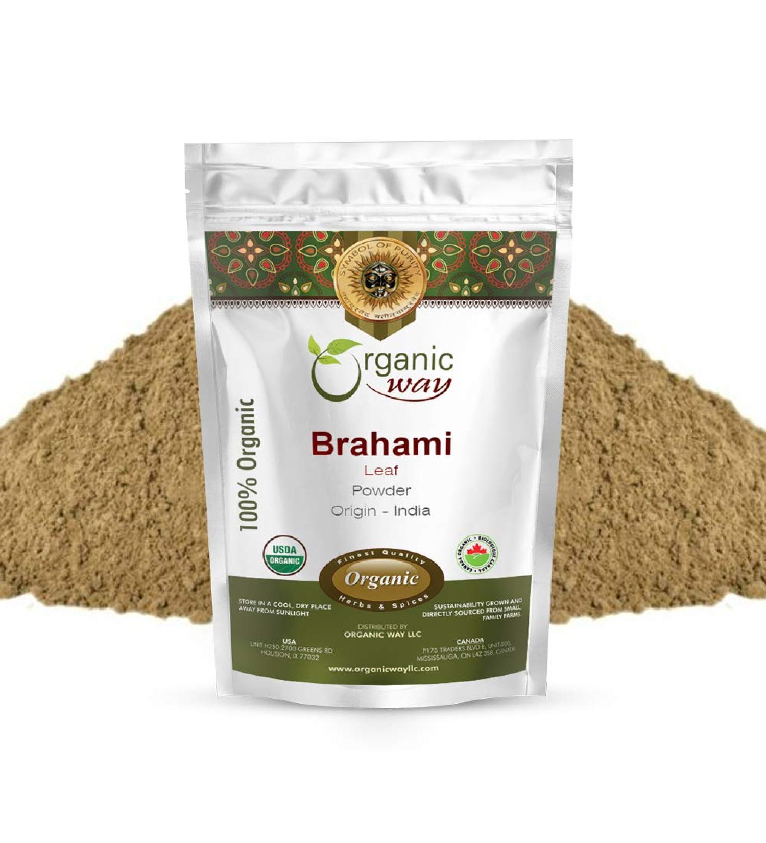 Organic Way Brahmi Leaf Powder (Bacopa Monnieri) - Organic & Kosher Certified | Raw Vegan Non GMO & Gluten Free | USDA Certified | Origin - India (1/4 LBS) 4 Ounce (Pack of 1) - Buy Online on GoSupps.com