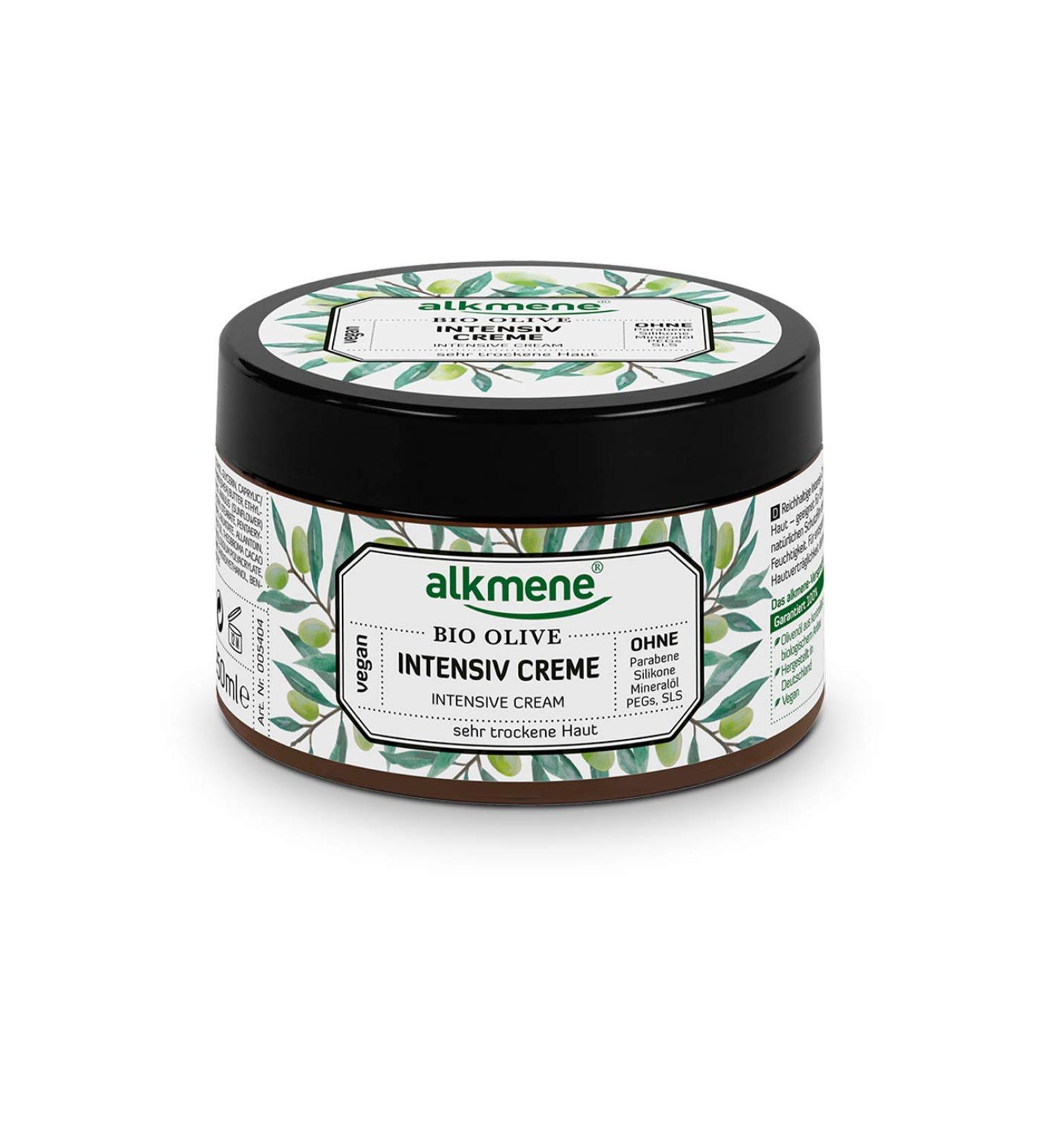 Alkmene Organic Olive Intensive Cream - Vegan Body & Face Cream for Very Dry Skin (250ml) | Silicone-Free Paraben-Free Mineral Oil-Free - Buy Online on GoSupps.com