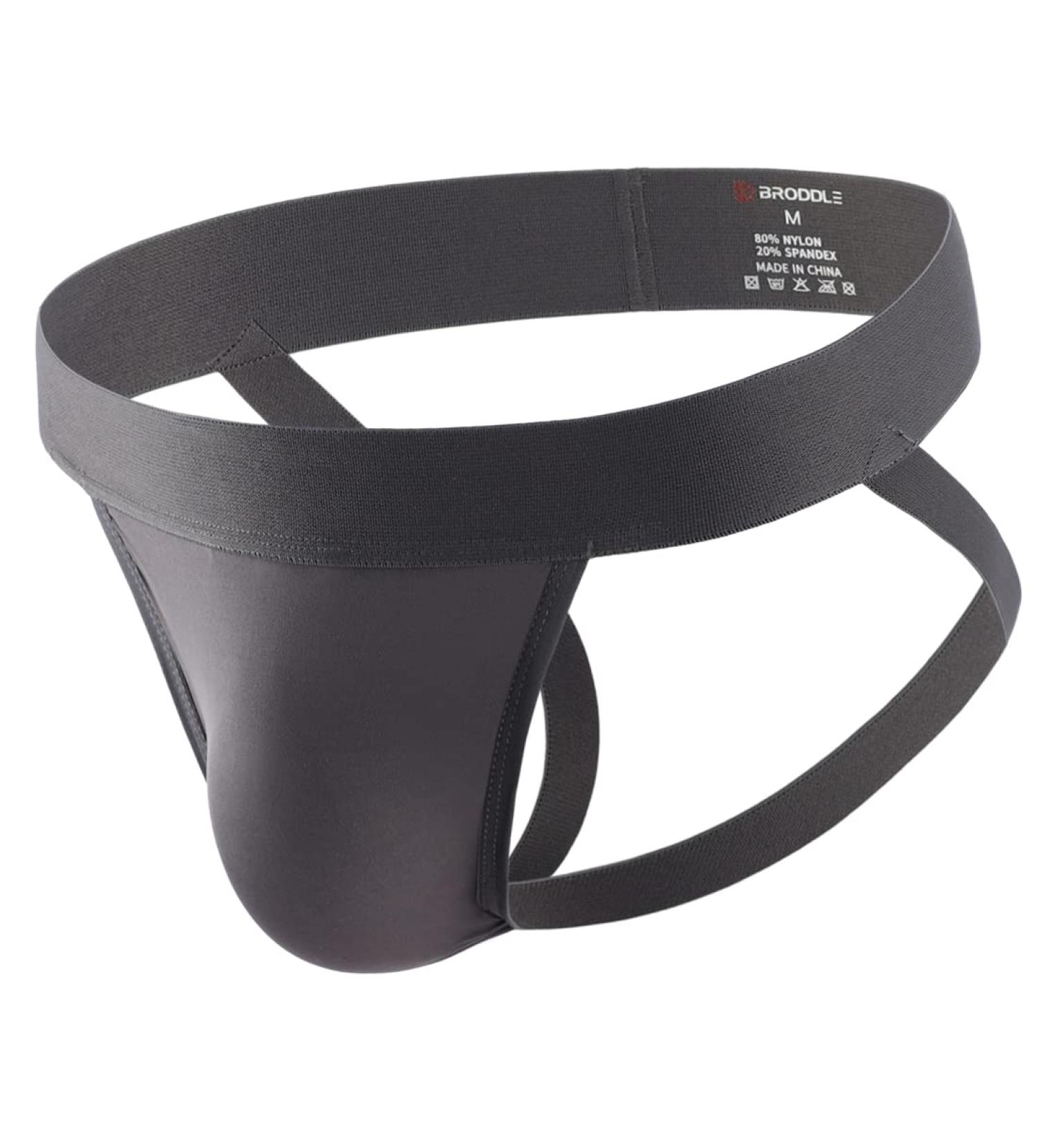 Broddle Men's Charcoal Grey Stretchy Nylon Jockstrap - Medium Size - Buy Online on GoSupps.com