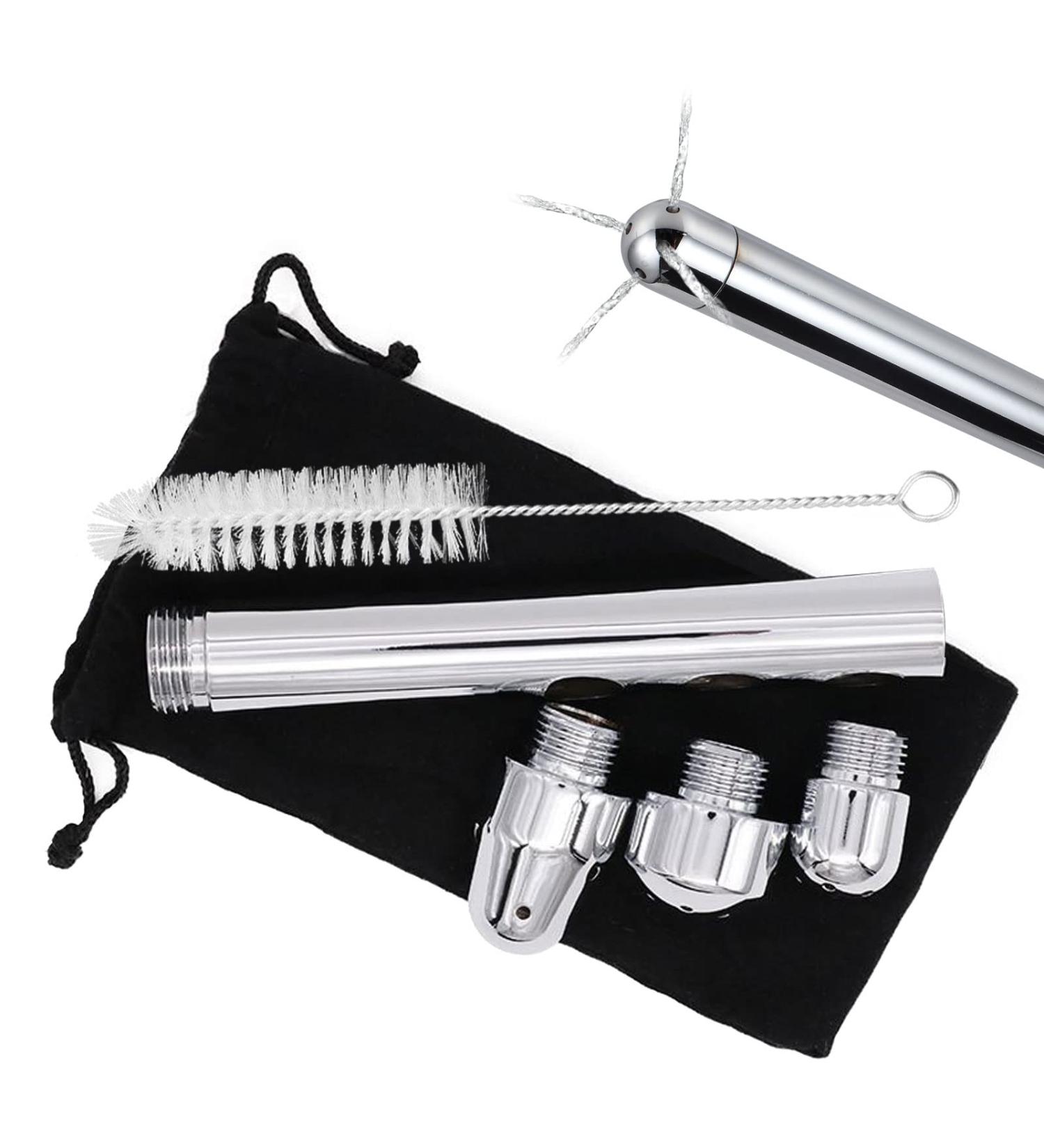 TSHAOUN Shower Enema Douche Kit with 3 Aluminum Shower Nozzle + Velvet Carry Bag + 2 Cleaning Brush Shower Douche Cleansing System Intimate Hygiene Colonic Cleanse Kit for Men and Women (Sliver) - Buy Online on GoSupps.com