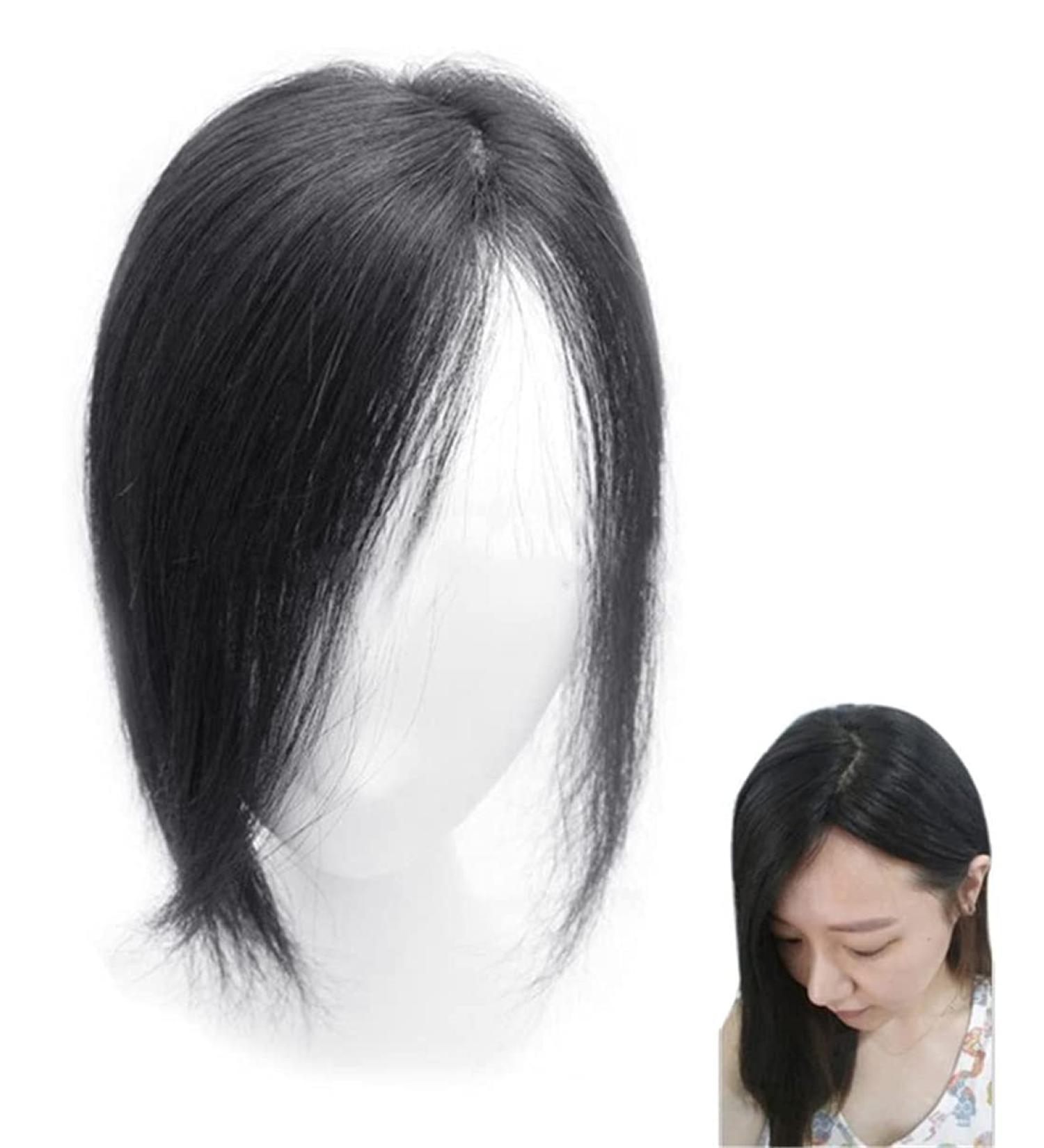 Shop Human Hair Top Pieces for Women - Clip-in Toupee for Thinning Hair Left Parting Natural Black - Buy Online on GoSupps.com