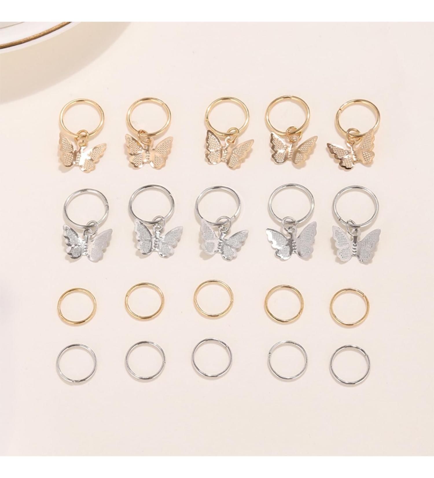 20PCS Hair Beads For Women Braids Jewelry For Hair Dreadlocks Accessories Metal Gold Silver Clips For Hair Braiding Beard Decoration For Girls Women one color C - Buy Online on GoSupps.com