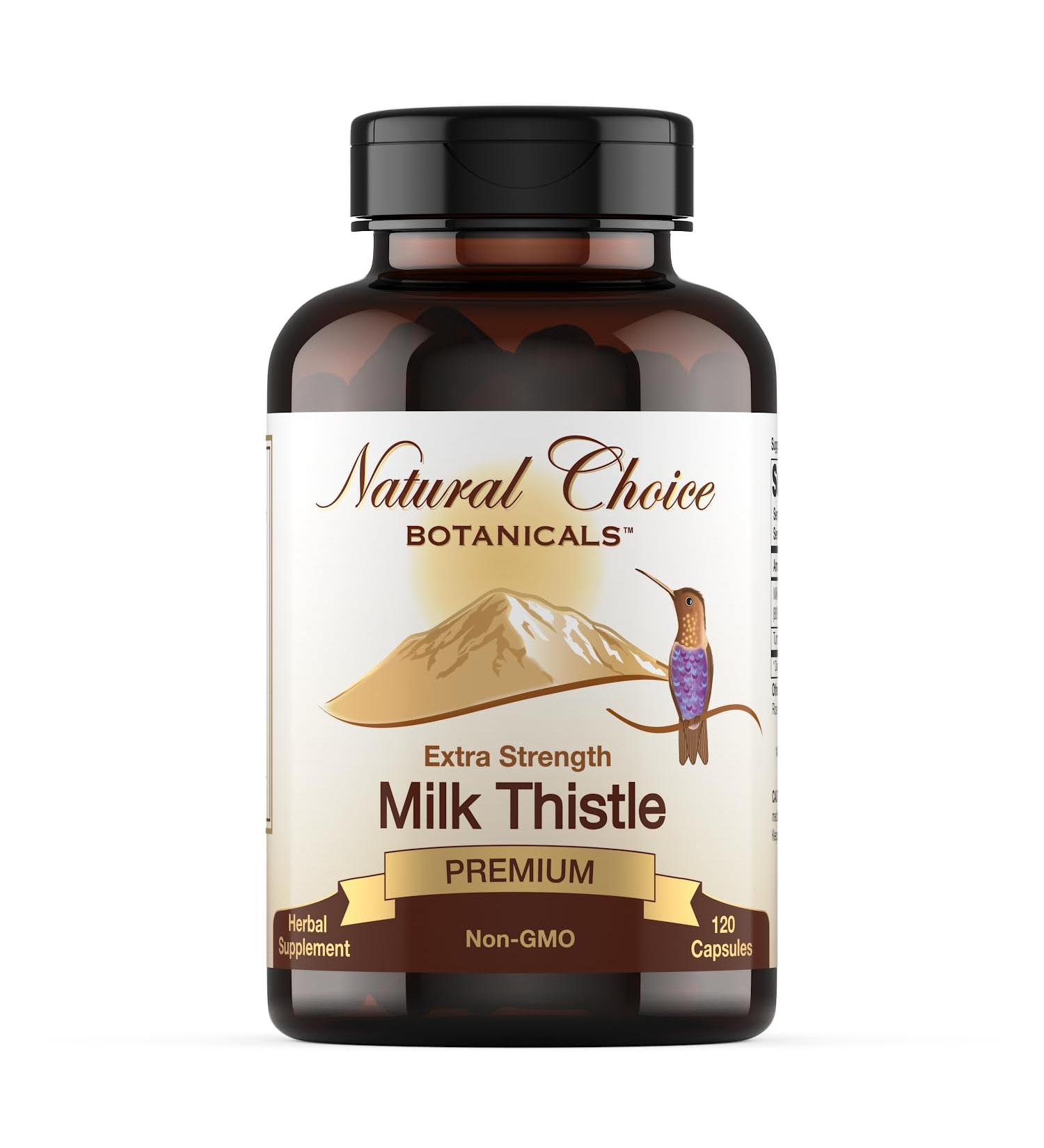 Natural Choice Botanicals Milk Thistle Extract (80% Silymarin Flavonoids) Plus Turmeric - 120 Capsules - Buy Online on GoSupps.com