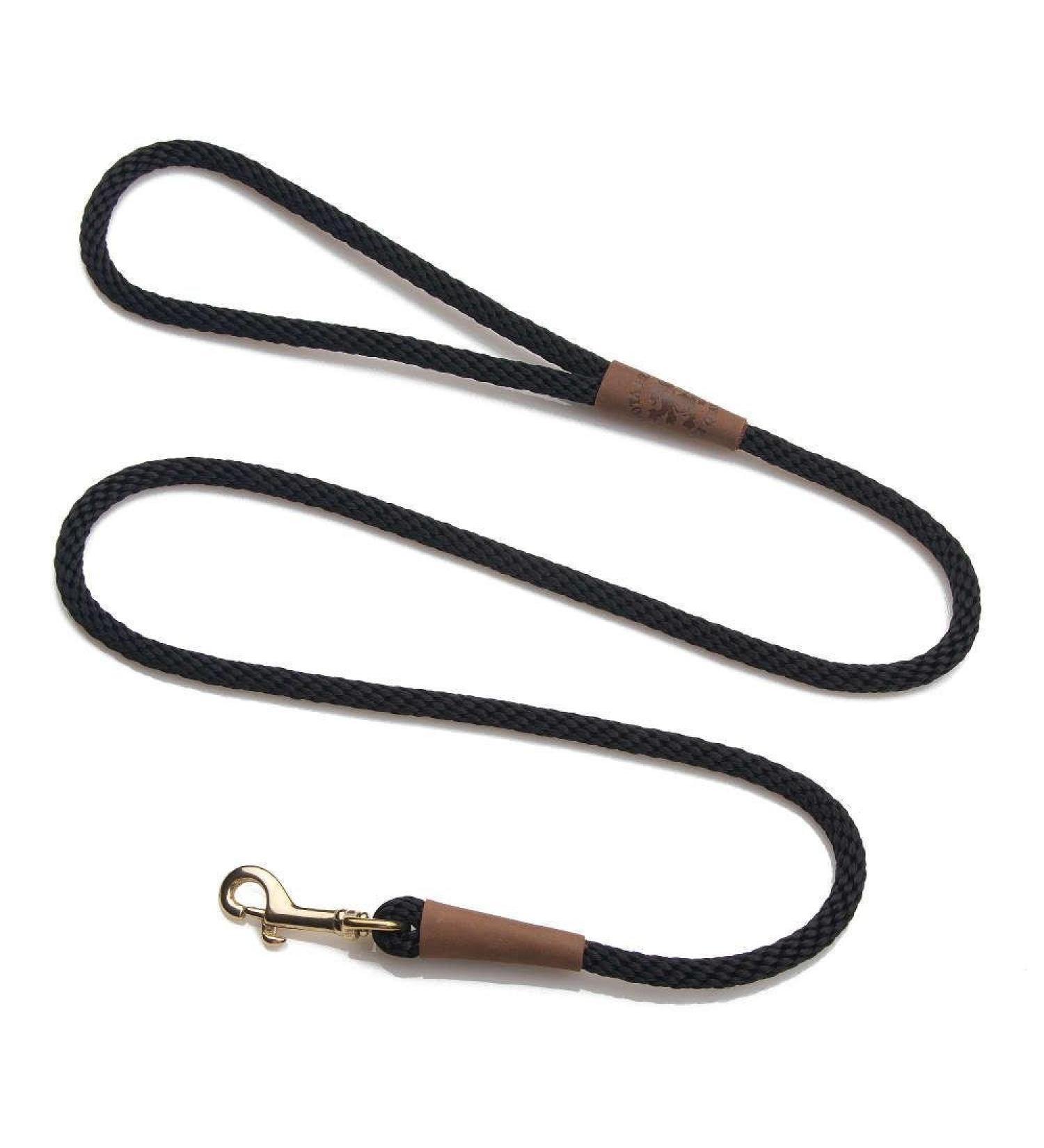 Mendota Pet Snap Leash 1/2-Inch by 4-Feet Black