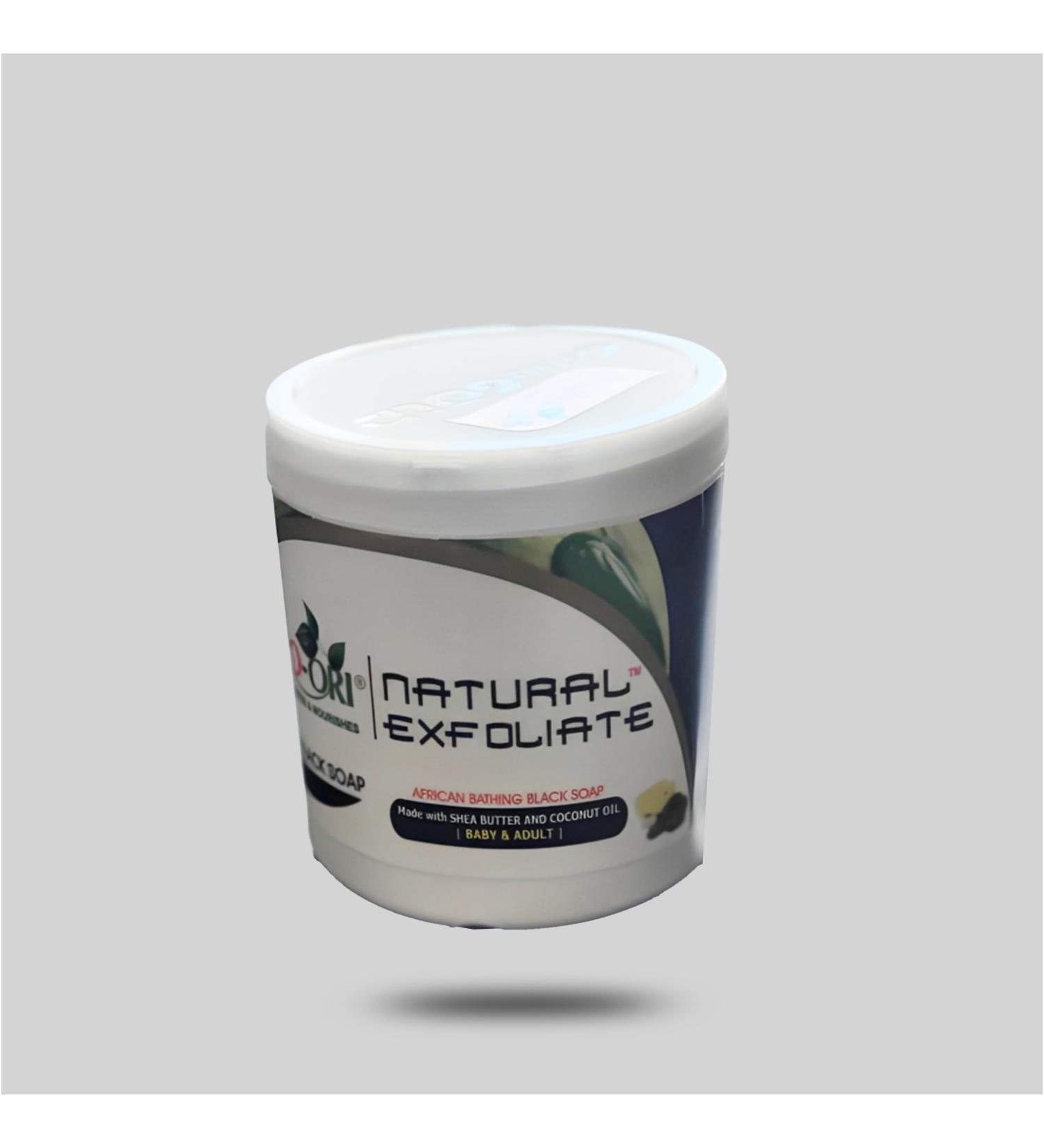 JIMPO-ORI Natural Exfoliate African Black Soap 500ml Naturally Purifies & Nourishes all Skin Face Types Men Women Adults and Babies. - Buy Online on GoSupps.com