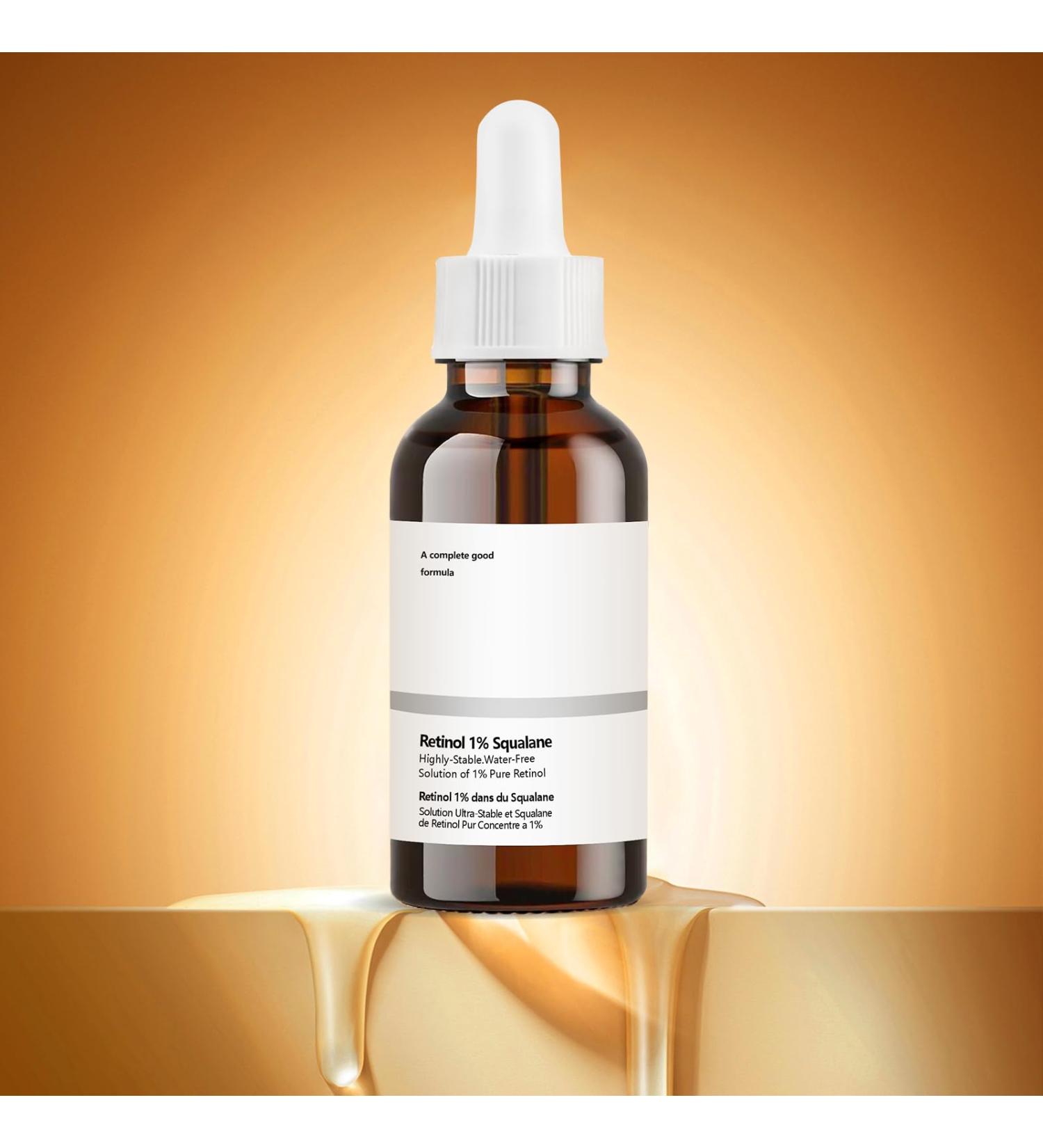 Retinol 1% in Squalane Serum for Dry Skin | Moisturizing Anti-Aging Face Serum | Reduce Fine Lines & Acne - Buy Online on GoSupps.com