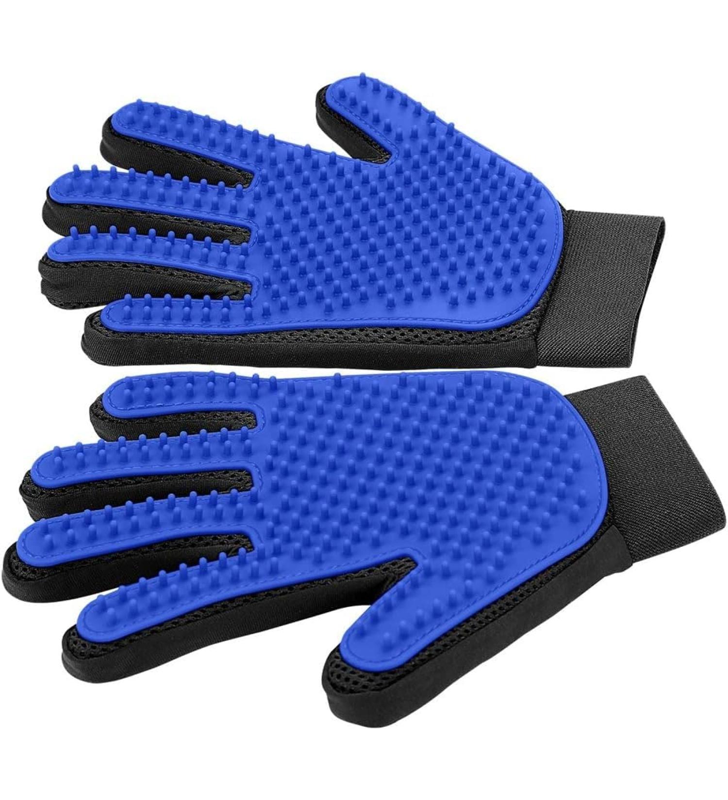 Pet Grooming Glove Cat Grooming Glove Dog Grooming Glove Grooming Mitt For Dogs Cats Deshedding Brush Glove Pet Hair Remover Pet Brush Gloves for Rabbit Horses Dogs Cats with Long/Short Fur (Blue) - Buy Online on GoSupps.com