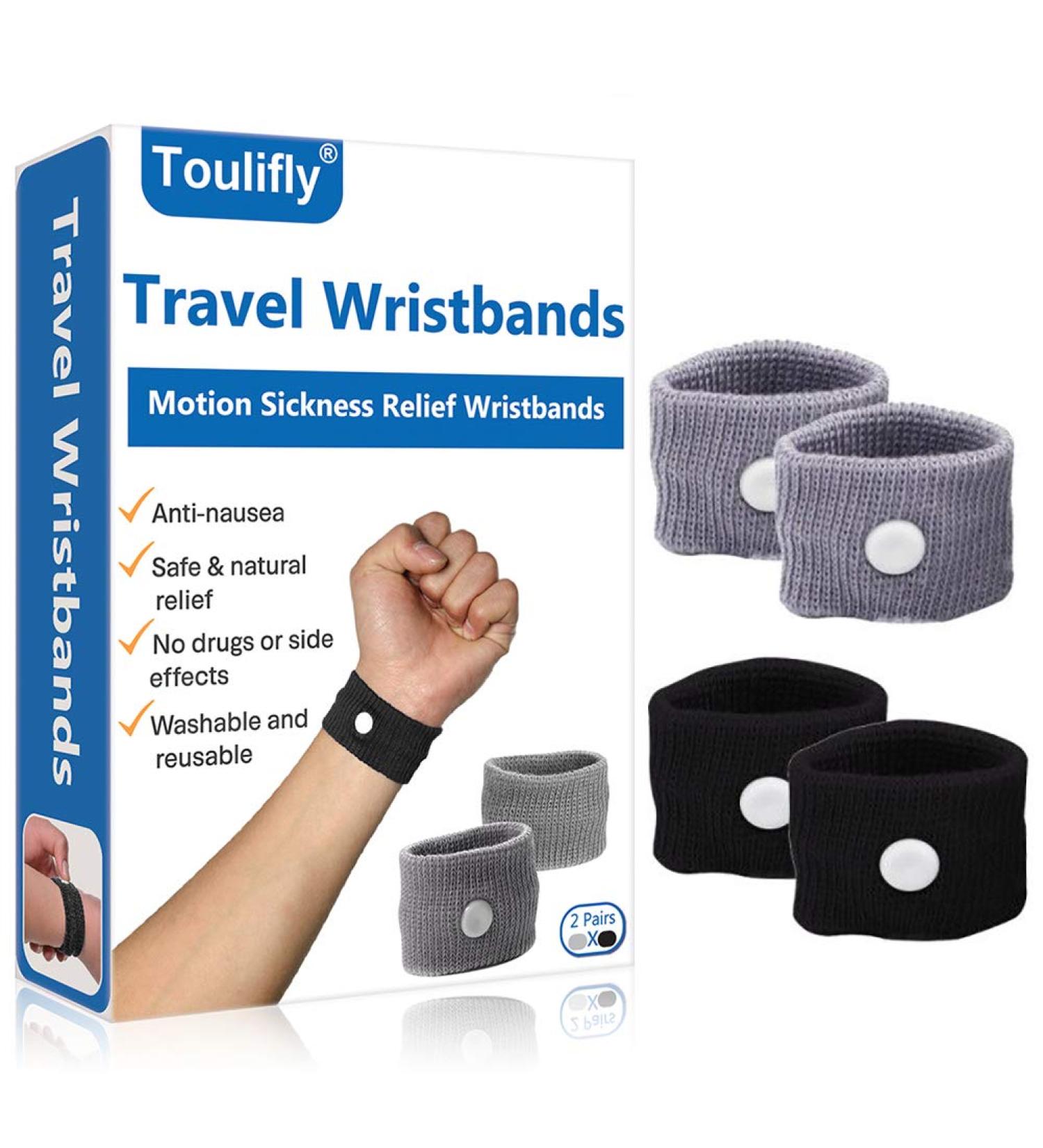 Acupressure Tape & Bracelet for Nausea Relief | Anti-Nausea Wristband | Hei-4 Couple Gray & Black - Buy Online on GoSupps.com