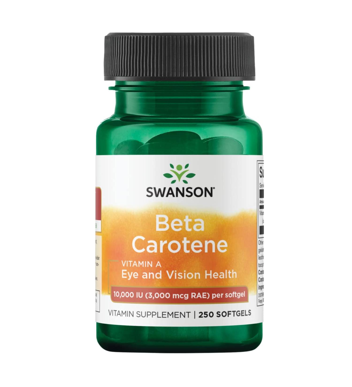 Swanson Beta-Carotene - Immune Health, Eye & Skin Support - 250 Softgels 3000mcg - Buy Online on GoSupps.com