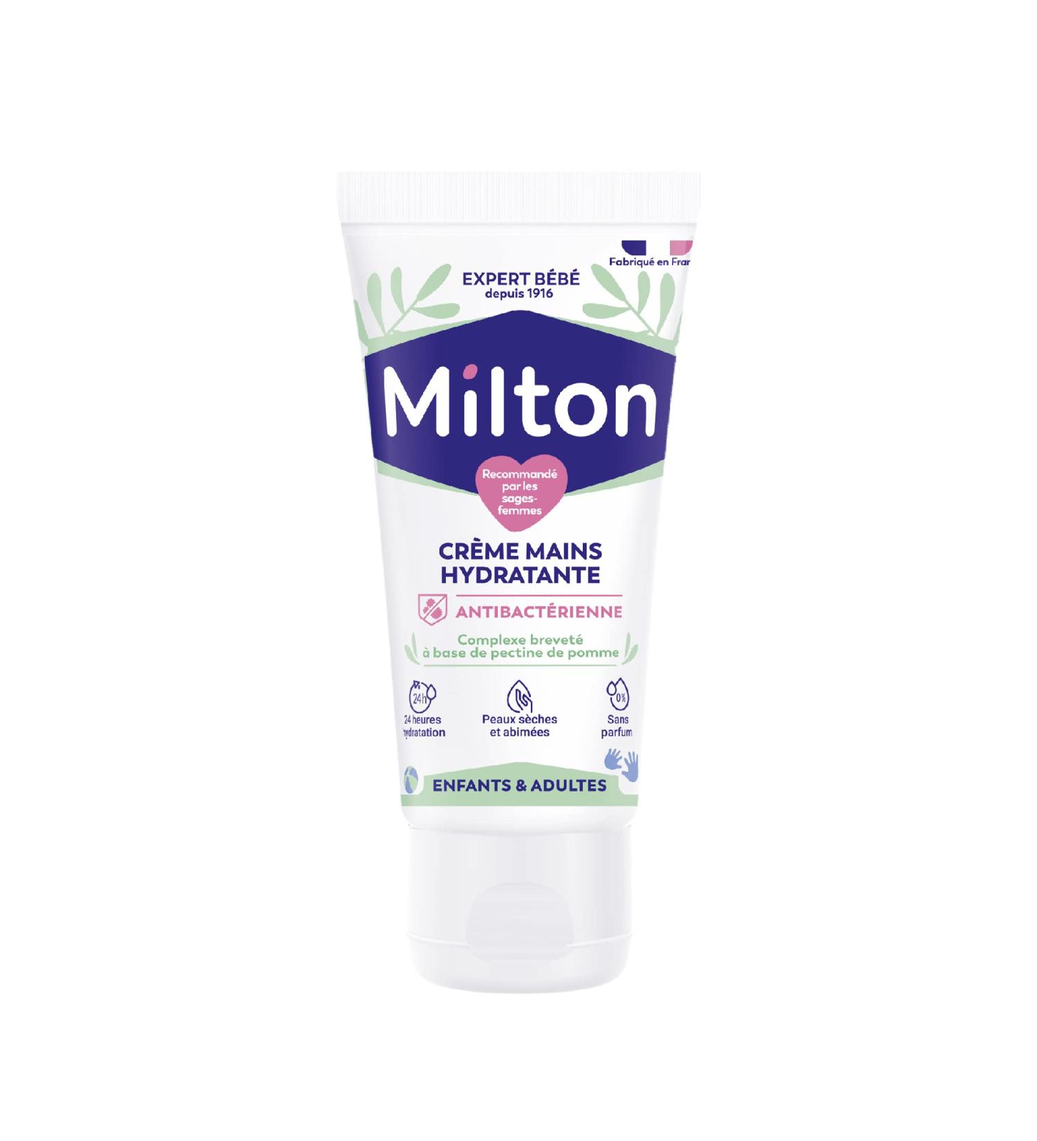 Antibacterial Moisturizing Hand Cream | 50ml | Milton | Protective Barrier | Sensitive Skin | Moisturizes and Protects | 24 Hours of Hydration | From 3 Years | Made in France - Buy Online on GoSupps.com