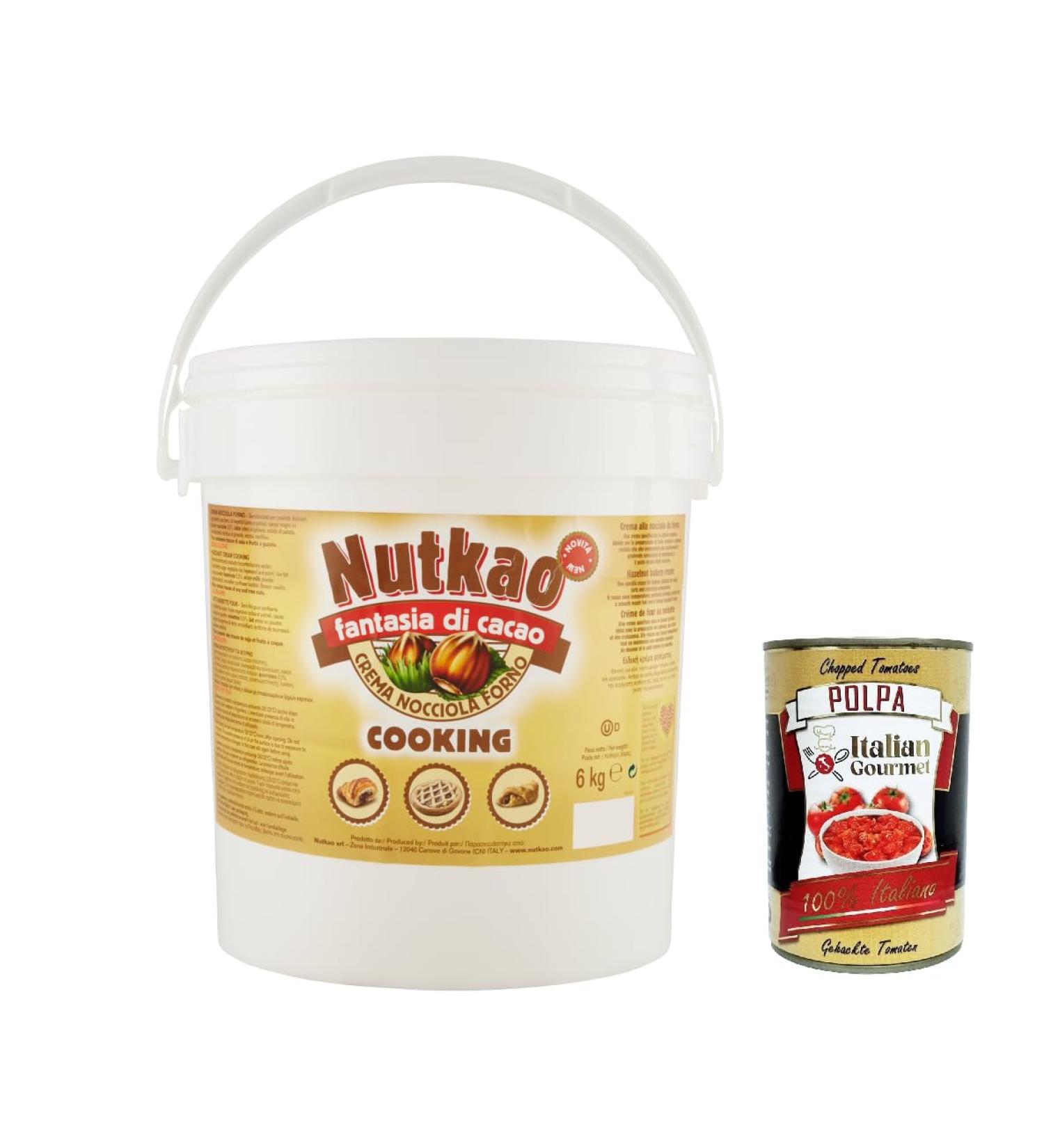 Italian Gourmet E.R. Nutkao hazelnut cream for oven Cooking hazelnut cream for oven spreading XXL Nougat cream 6 kg + Polpa Italian Gourmet 400 g - Buy Online on GoSupps.com