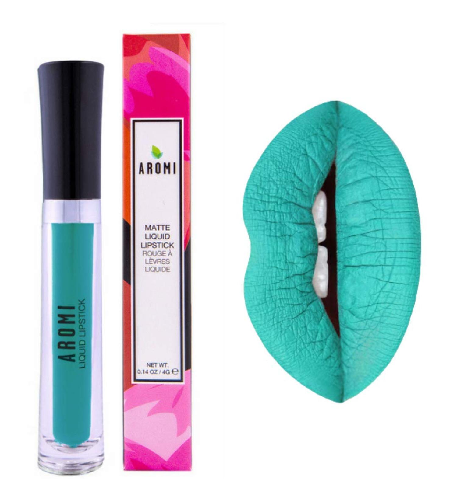 Aromi Matte Liquid Lipstick | Vegan & Cruelty-free Teal Blue Green (Sea Foam) - Buy Online on GoSupps.com