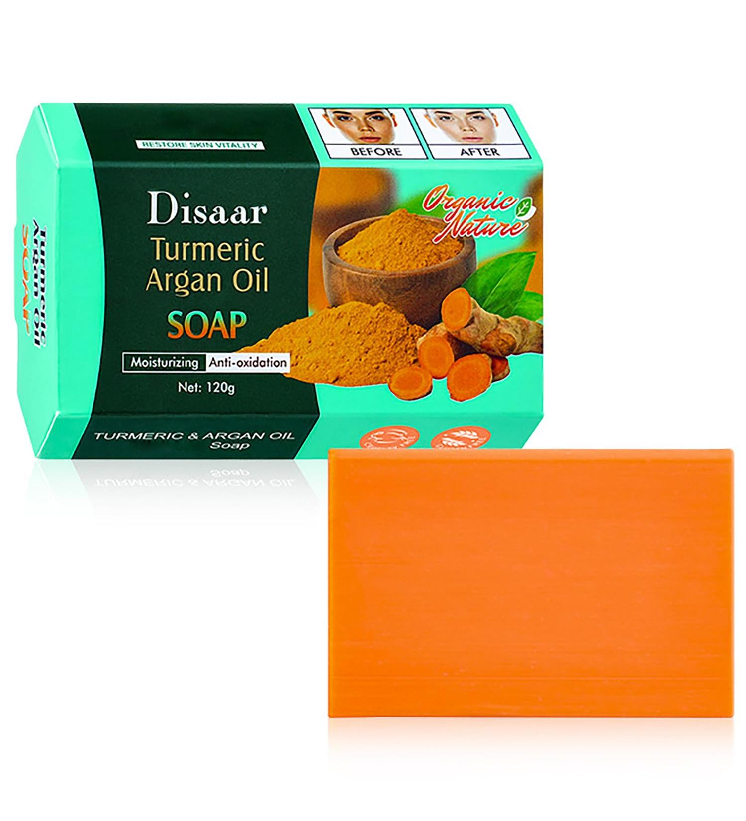 Turmeric Argan Oil Face & Body Soap - Moisturizing Anti-Oxidant Pore-Cleansing Skin Repair | 120g / 4.2fl.oz - International Shipping Available - Buy Online on GoSupps.com