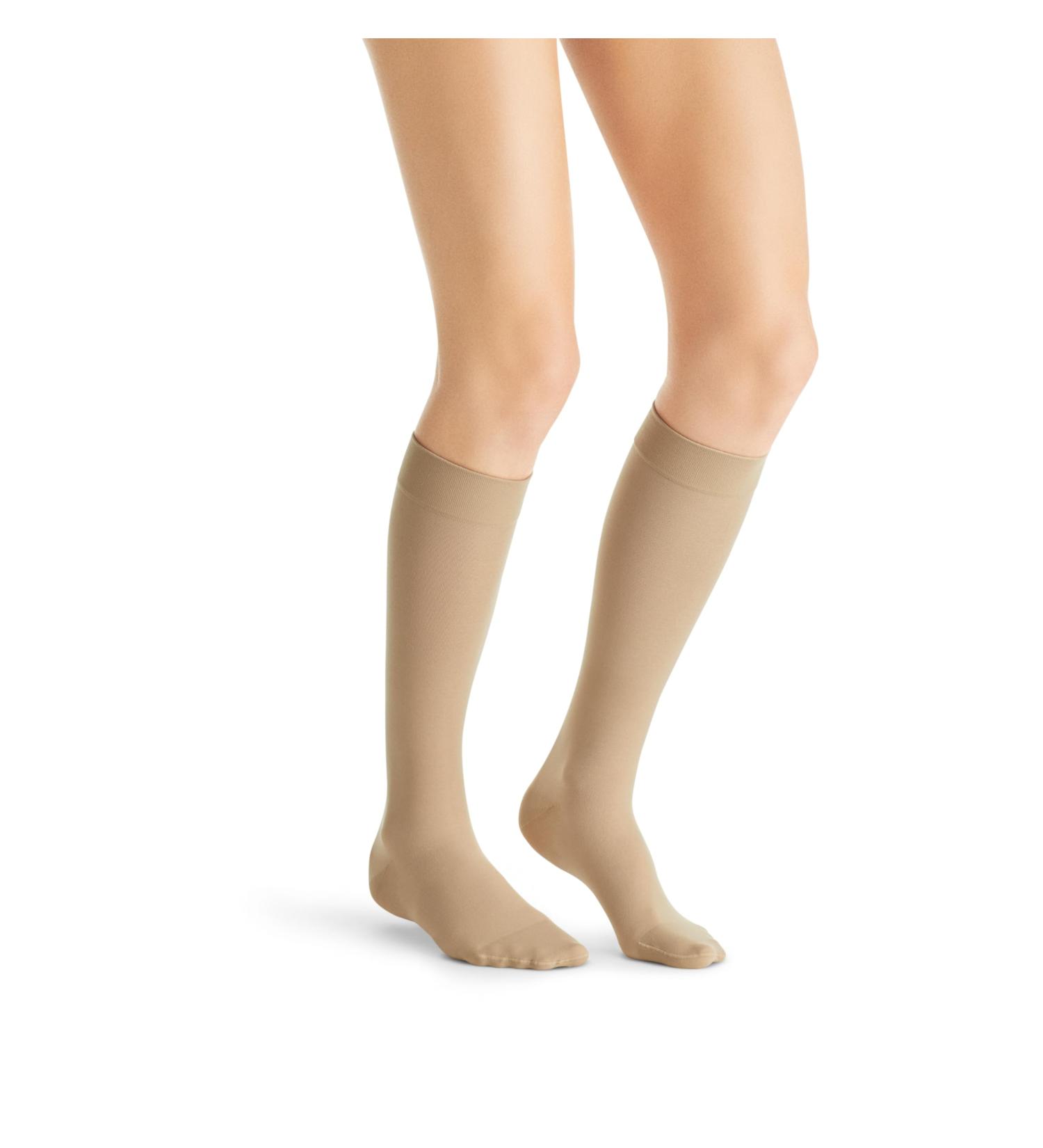 JOBST UltraSheer Knee High Compression Stockings - SoftFit Technology 15-20 mmHg Closed Toe Natural Large (1 Pair) - International Shipping Available - Buy Online on GoSupps.com
