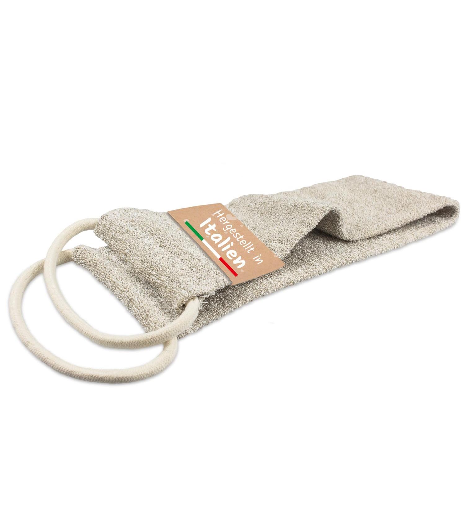 Organic Massage Belt for Back & Body | Stimulating Shower & Dry Massages | Hemp & Linen Quality - Buy Online on GoSupps.com
