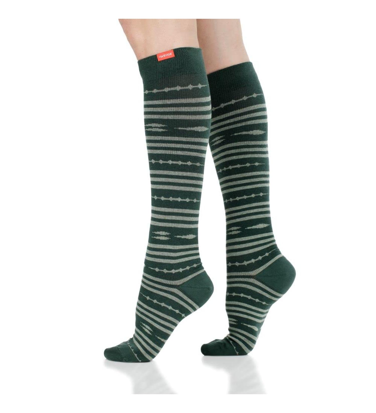 VIM&VIGR Merino Wool 15-20 mmHg Compression Socks - Evergreen Global Stripe M/L (2) - Buy Online on GoSupps.com