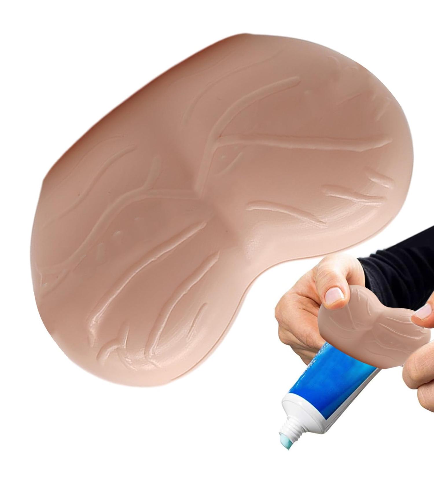 Toothpaste Tube Squeezer Funny | Shape Automatic Tube Squeezer Holder Tricky Clips Unique and Creative Bathroom Accessory for Friends and Family Saves Toothpaste and Creams Skin Color - Buy Online on GoSupps.com