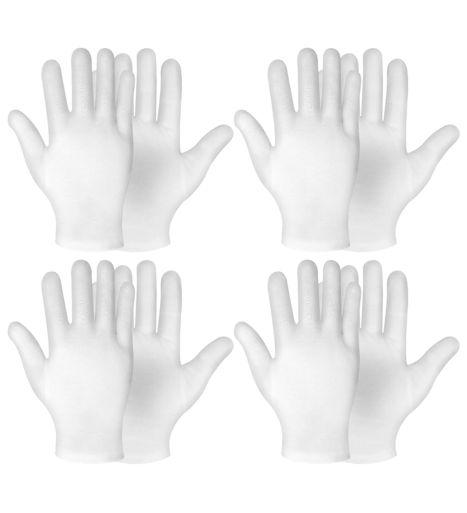 Sibba 4 Pairs White Moisturizing Cotton Gloves for Men & Women | Overnight Hand Spa Treatment & Eczema Care - Buy Online on GoSupps.com