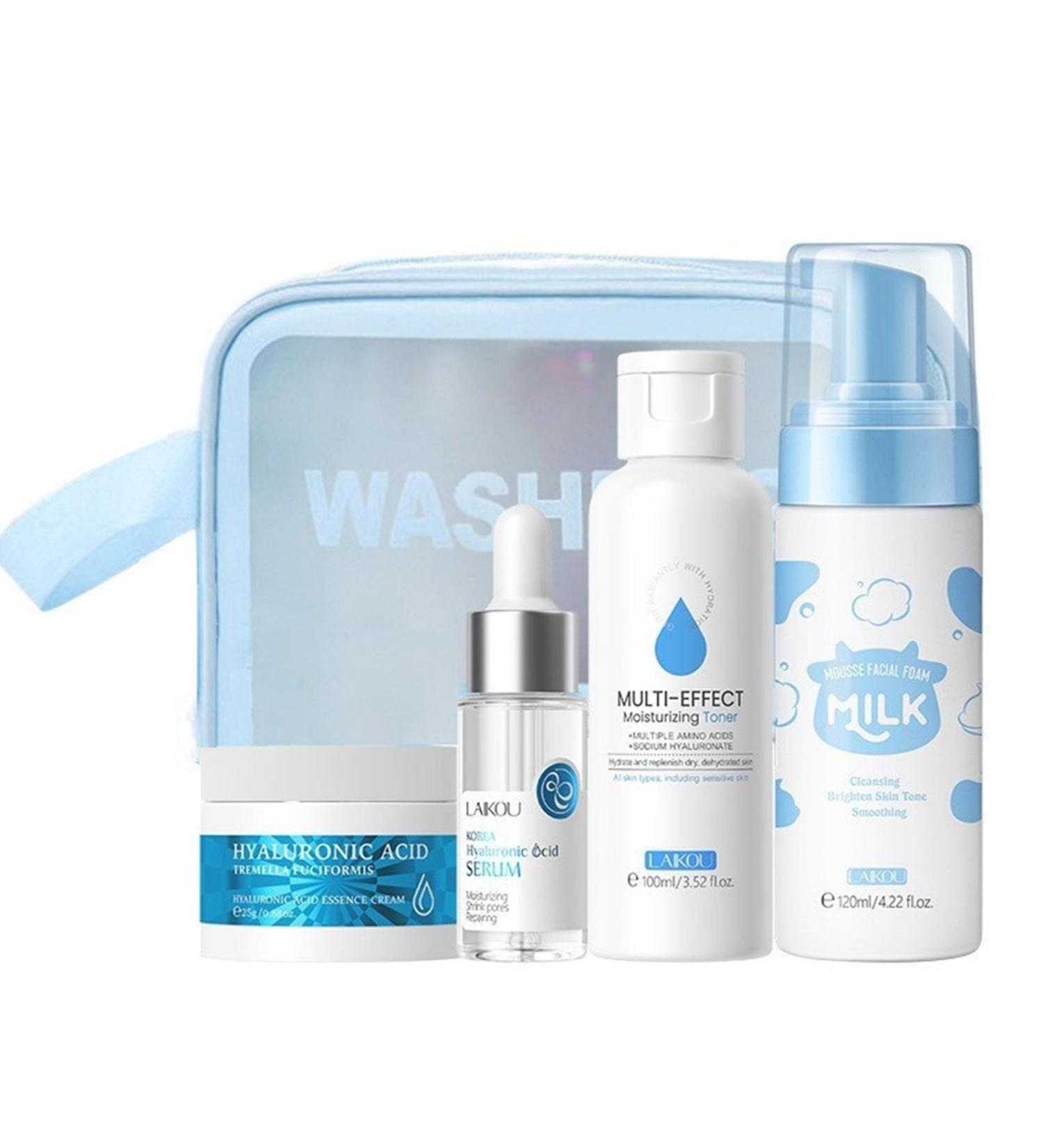 Skin Care Gift Set - Travel Skin Care Set - Moisturizing Skin Care for Teens - 5 in 1 Facial Travel Kit with Cleansing Foam Serum Lotion  - Buy Online on GoSupps.com