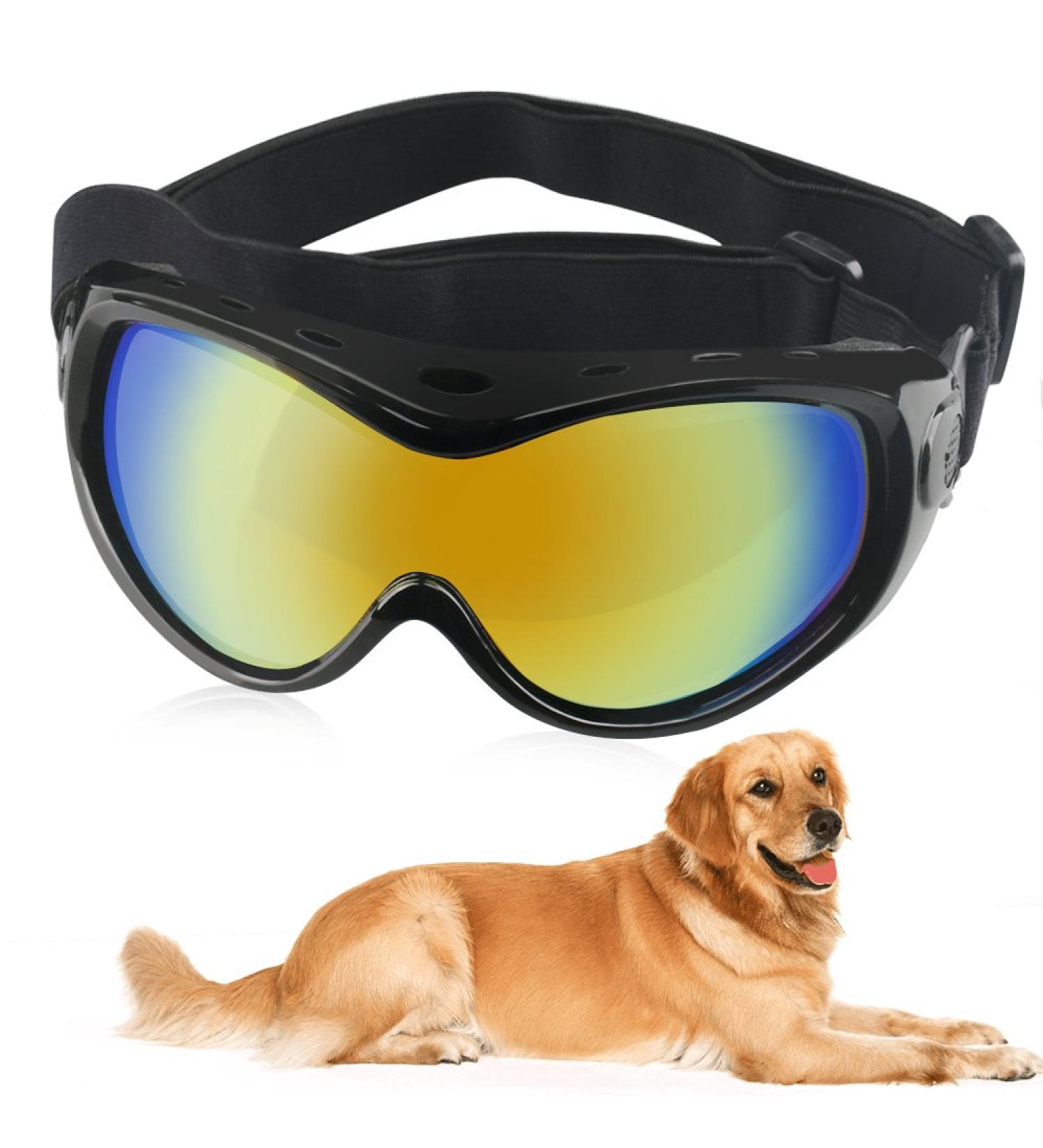 HelloPet Dog Goggles - UV Protection Sunglasses for Dogs with Adjustable Strap - Ideal for Travel, Skiing, and Anti-Fog - Black - Buy Online on GoSupps.com