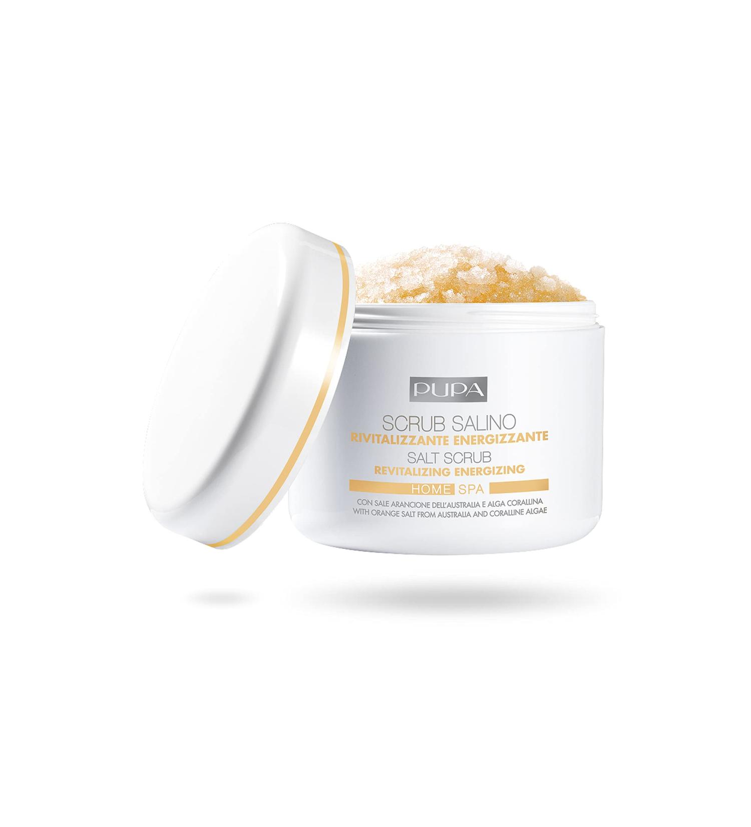 PUPA Milano Home Spa Refreshing Rebalancing Salt Scrub - Infused With Aromatherapy Oils That Relax The Mind And Body - Helps Smooth Hydrate And RejUVenate The Skin - Tiare Extract - 12.34 Oz