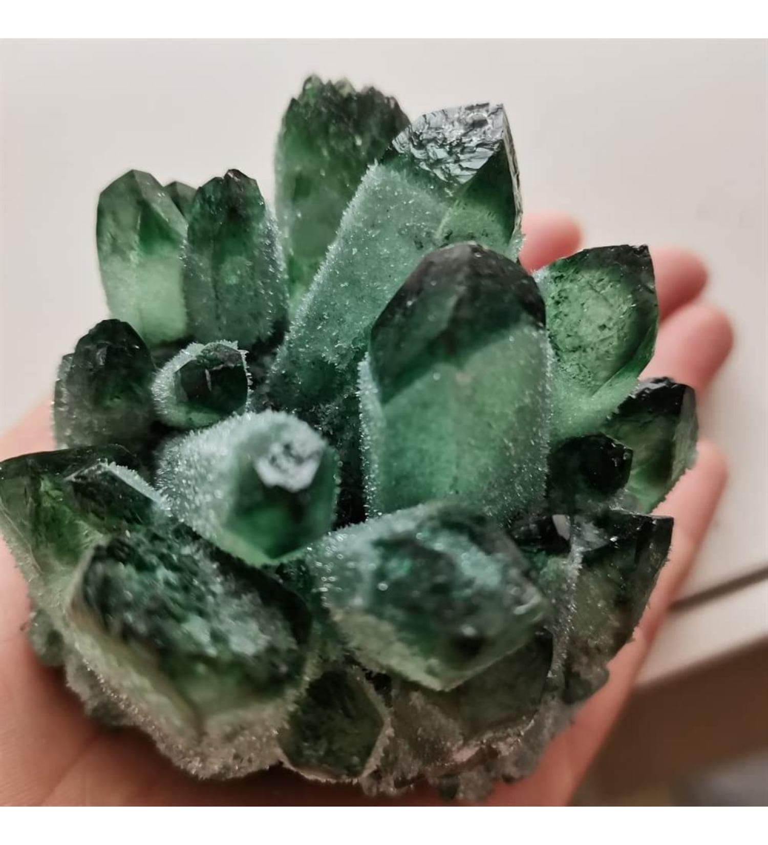 Specimen Green Ghost Phantom Quartz Crystal Cluster Rock Stones Crystals ReikiSpecimen Home Decor GiftStone Full of Texture (Size : 400-500 g) - Buy Online on GoSupps.com