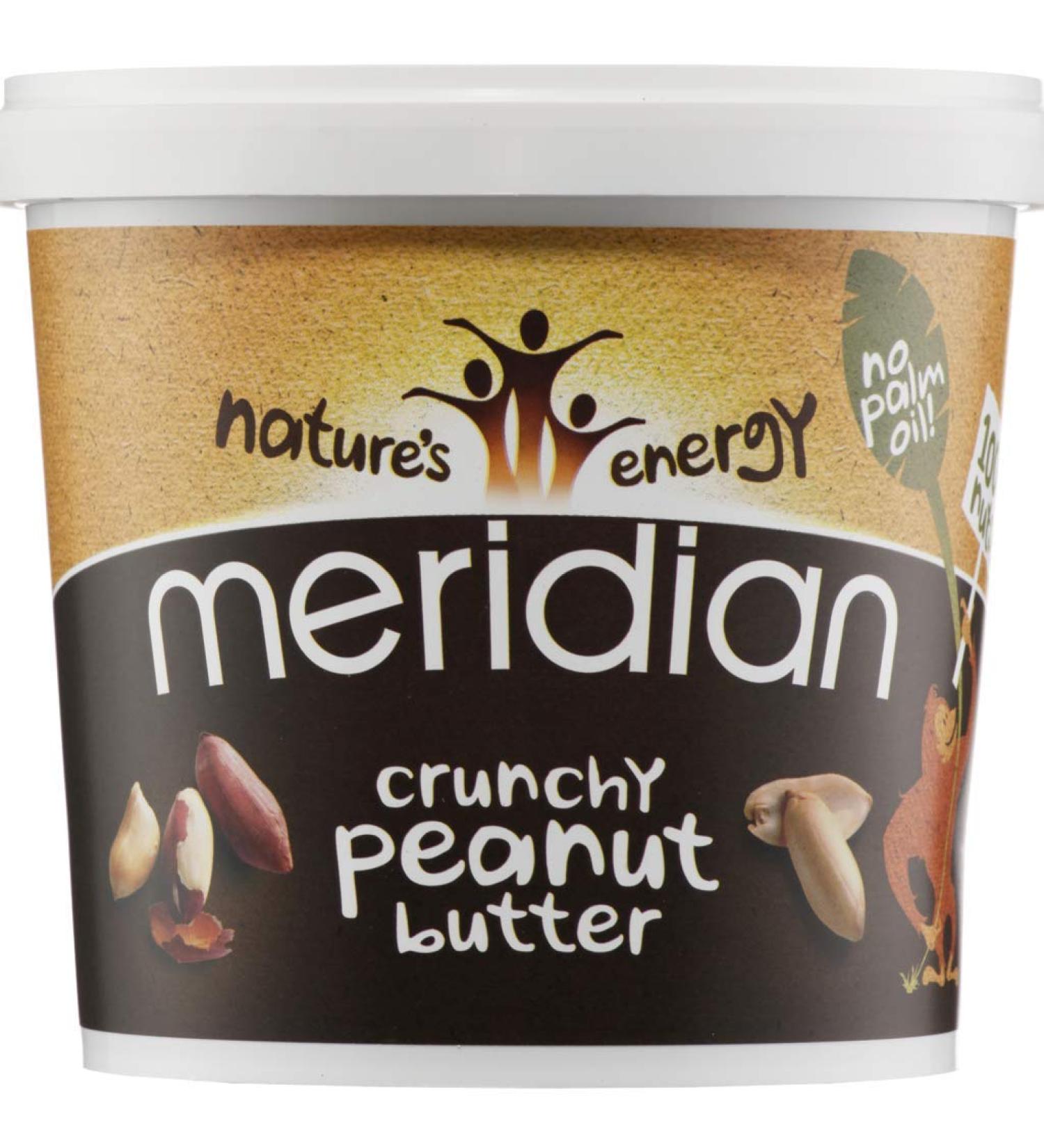 Meridian 2 Pack Unsalted Crunchy Peanut Butter 1000g