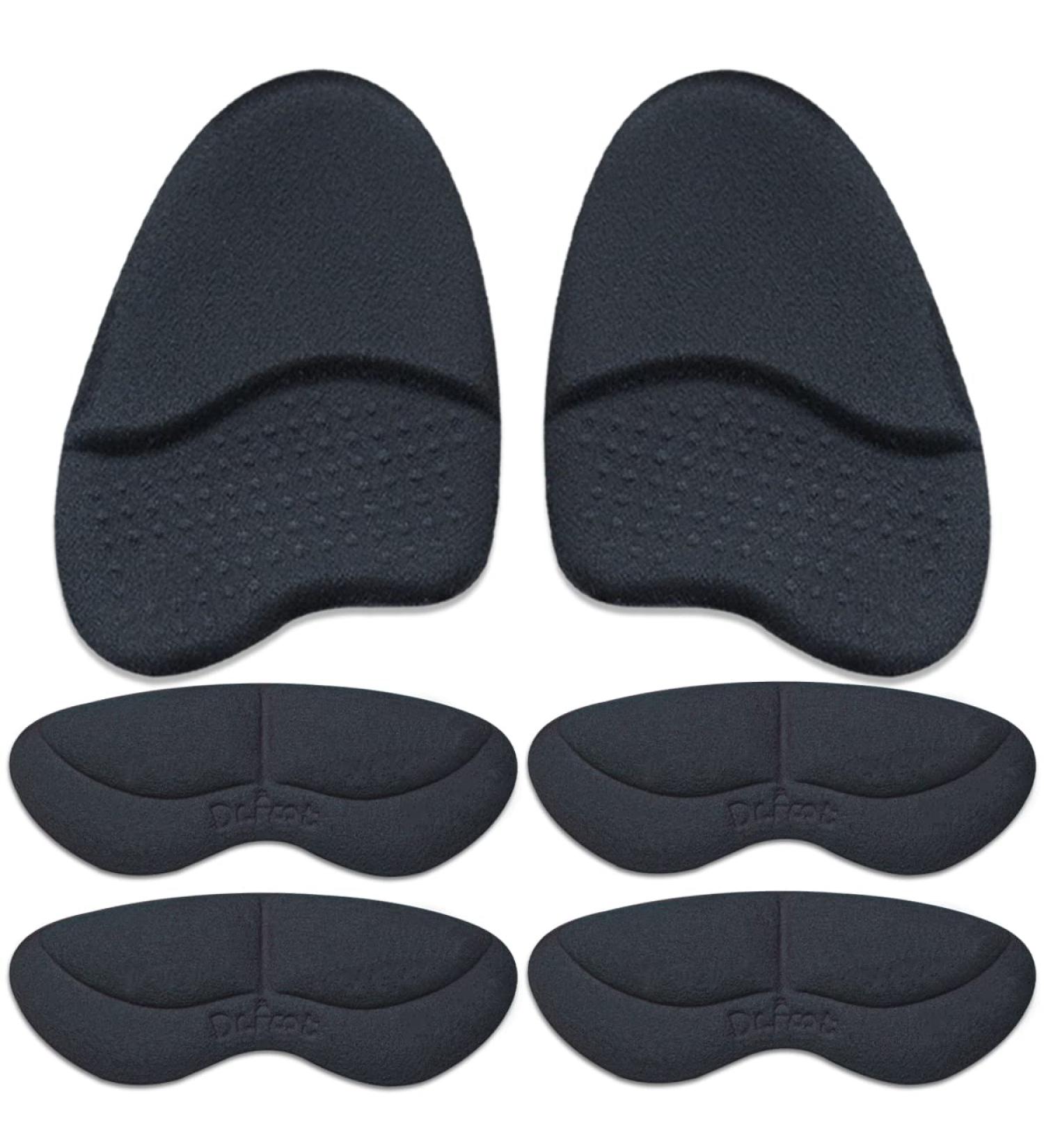 Dr.Foot Heel Cushion Inserts & Metatarsal Pads - Pain Relief for Heel & Ball of Foot, Prevent Blisters & Heel Pain - Black - Buy Online on GoSupps.com