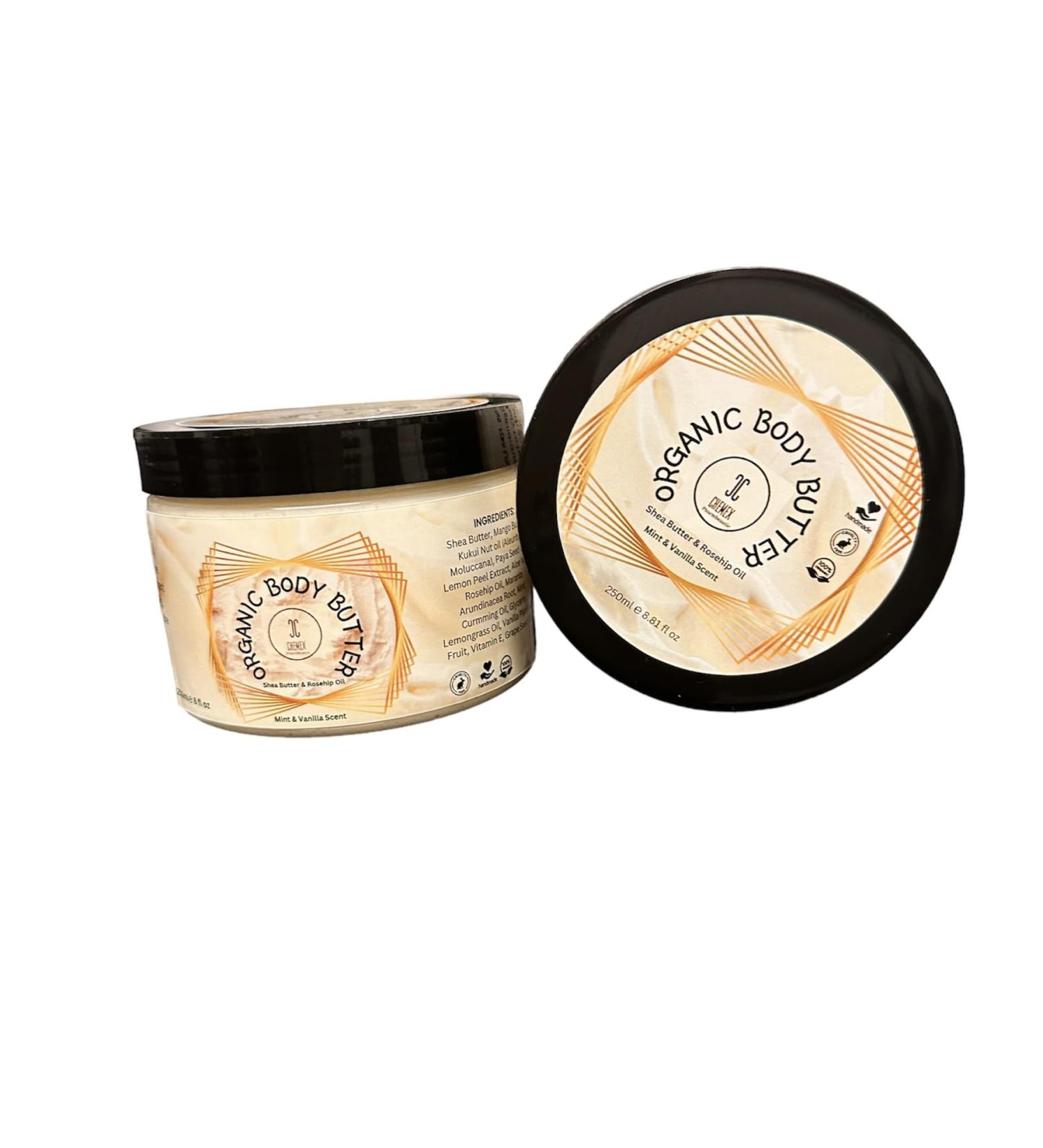 Organic Body Butter-Mint & Vanilla 250ml