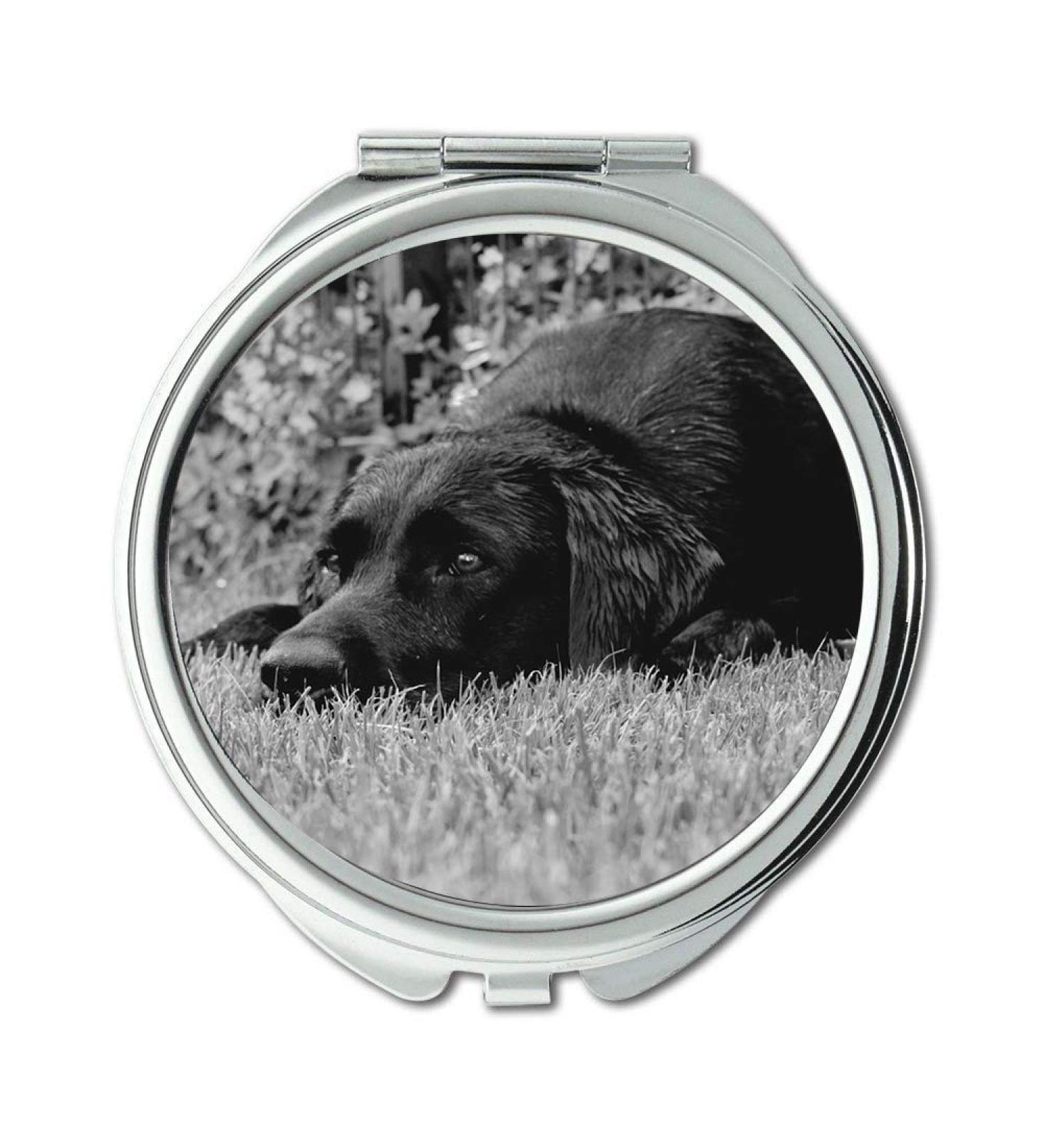 Mirror Travel Mirror Labrador Black And White Dog Relaxation Dreams Pocket Mirror portable mirror - Buy Online on GoSupps.com