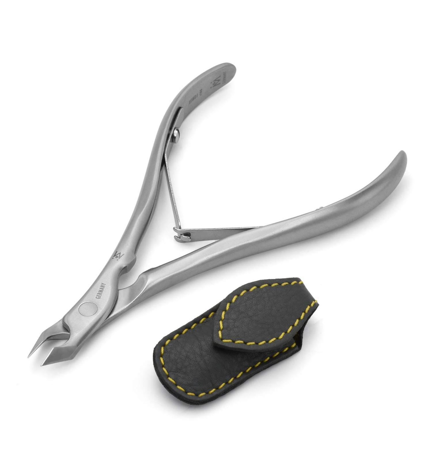 GERMANIKURE Tapered Cuticle Trimmer - Half Jaw Nipper - Ethically Made in Germany - FINOX Stainless Steel Sharp Remover - Leather Case Included - Buy Online on GoSupps.com