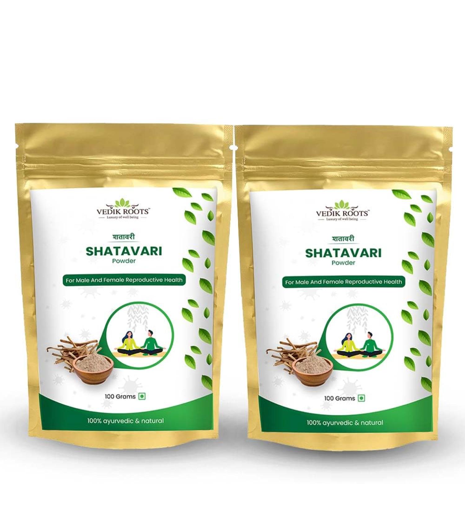 VEDIKROOTS Pure Shatavari 100 g Breast Feeding Supplement Herbal Supplement Hormonal Balance Supplement Lactation Supplement for Women (Pack of 2) - Buy Online on GoSupps.com