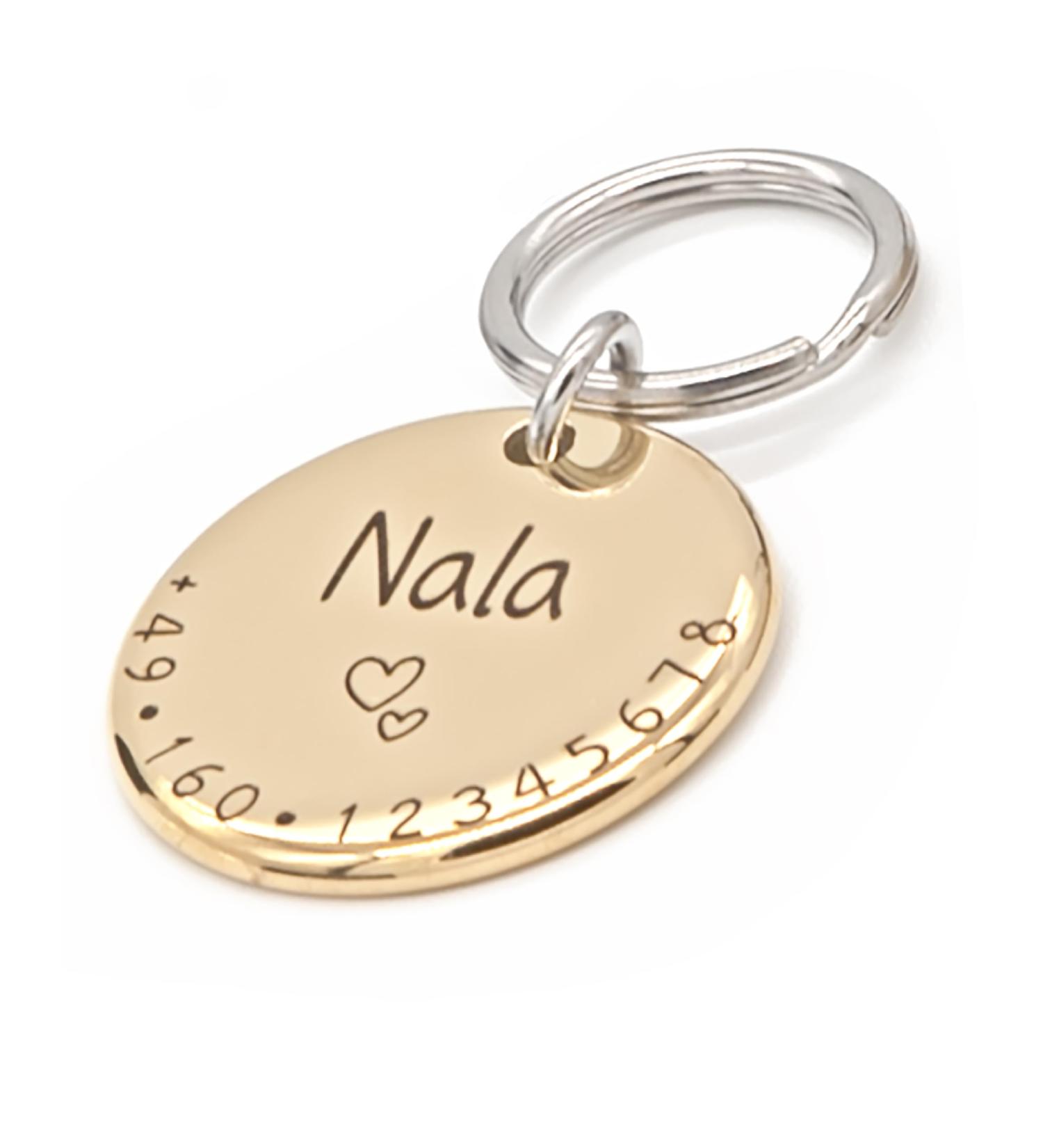 Paws & Peewees Personalized Dog Collar Trailers - Engraved Badges for Dogs Puppies & Cats - 33mm Gold Gloss - Buy Online on GoSupps.com