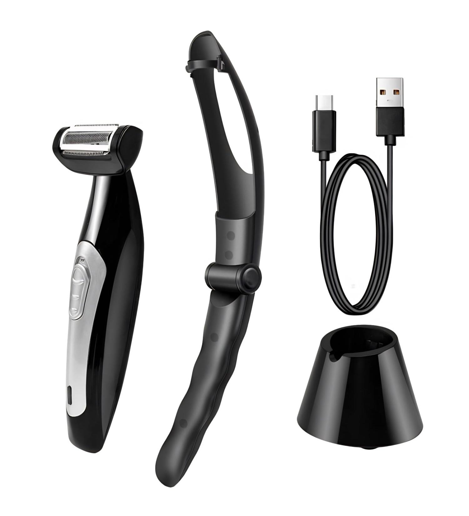 Yoidesu Back Shavers for Men Electric Body Groomer with Adjustable Handle Wet/Dry Use Charging Base - Buy Online on GoSupps.com