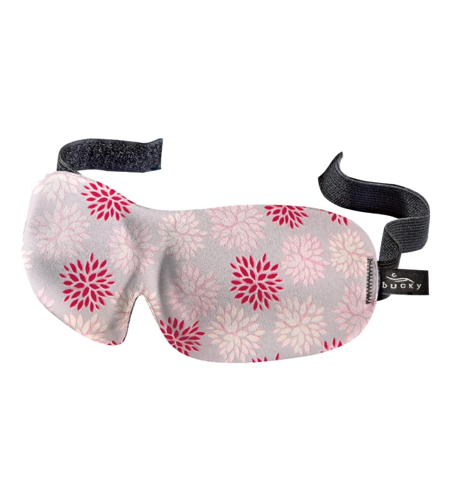 CC Home Furnishings 9.5" Red and Pink Floral Unisex Adjustable Sleeping Mask
