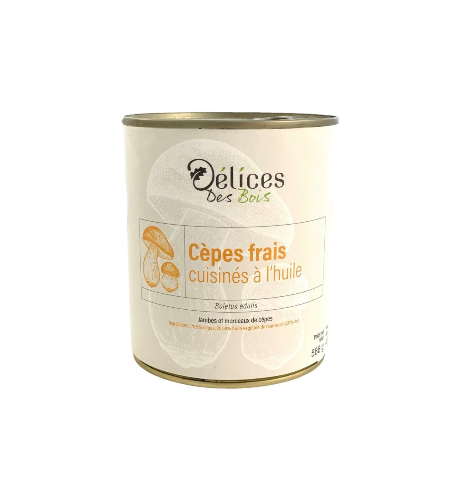 Fresh porcini mushrooms cooked in oil - 586g box