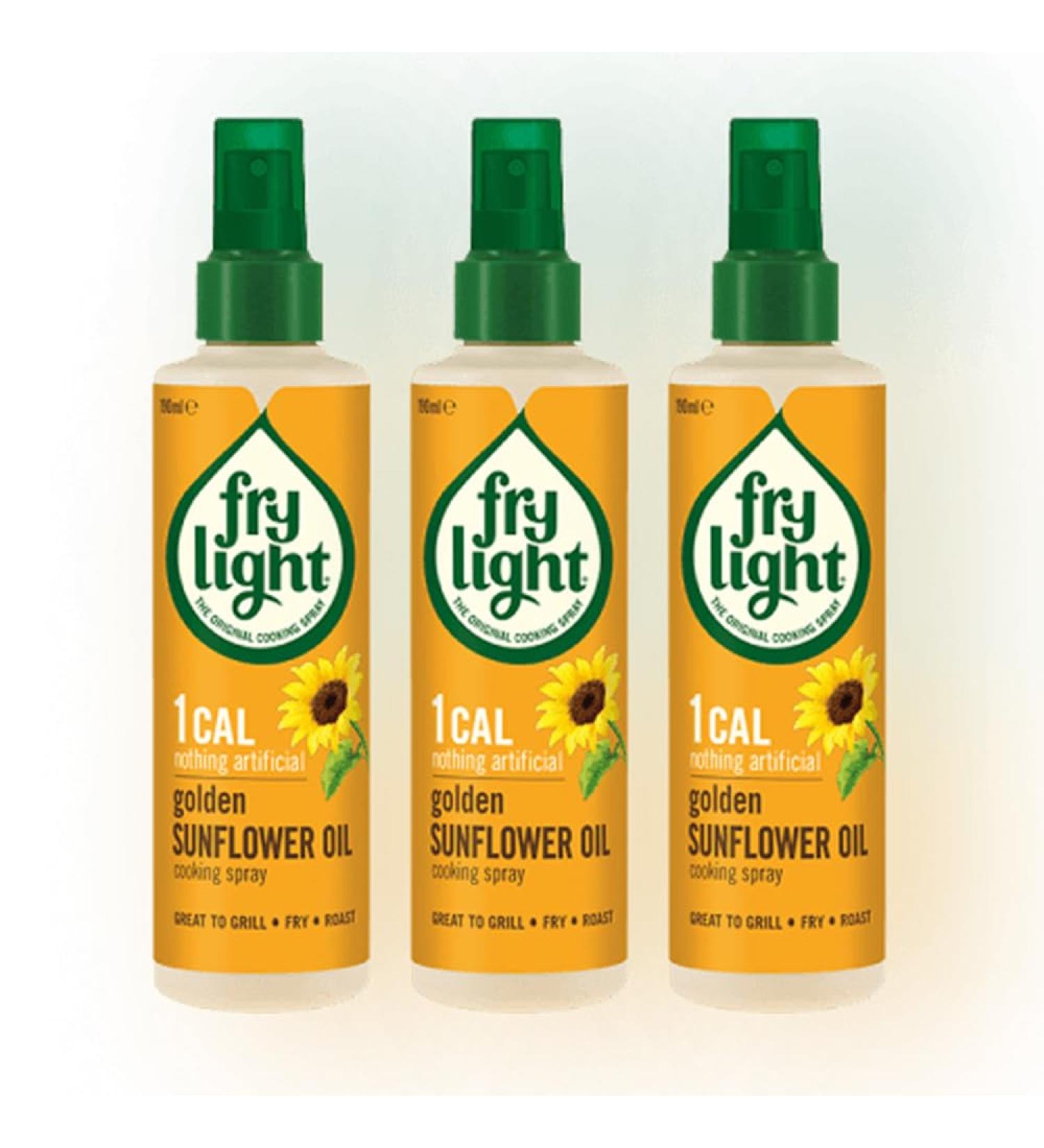 Fry Light 1Cal Natural Golden Sunflower Oil Cooking Spray Grill Fry Roast 190ml Pack of 3 with Welari Thank You Card | (3pack) (3 x 190ml) - Buy Online on GoSupps.com