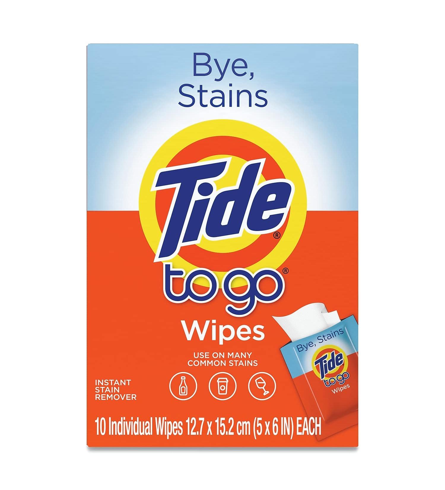 Tide to Go Instant Stain Removing Wipes - 10 Count (Pack of 2) - Buy Online on GoSupps.com