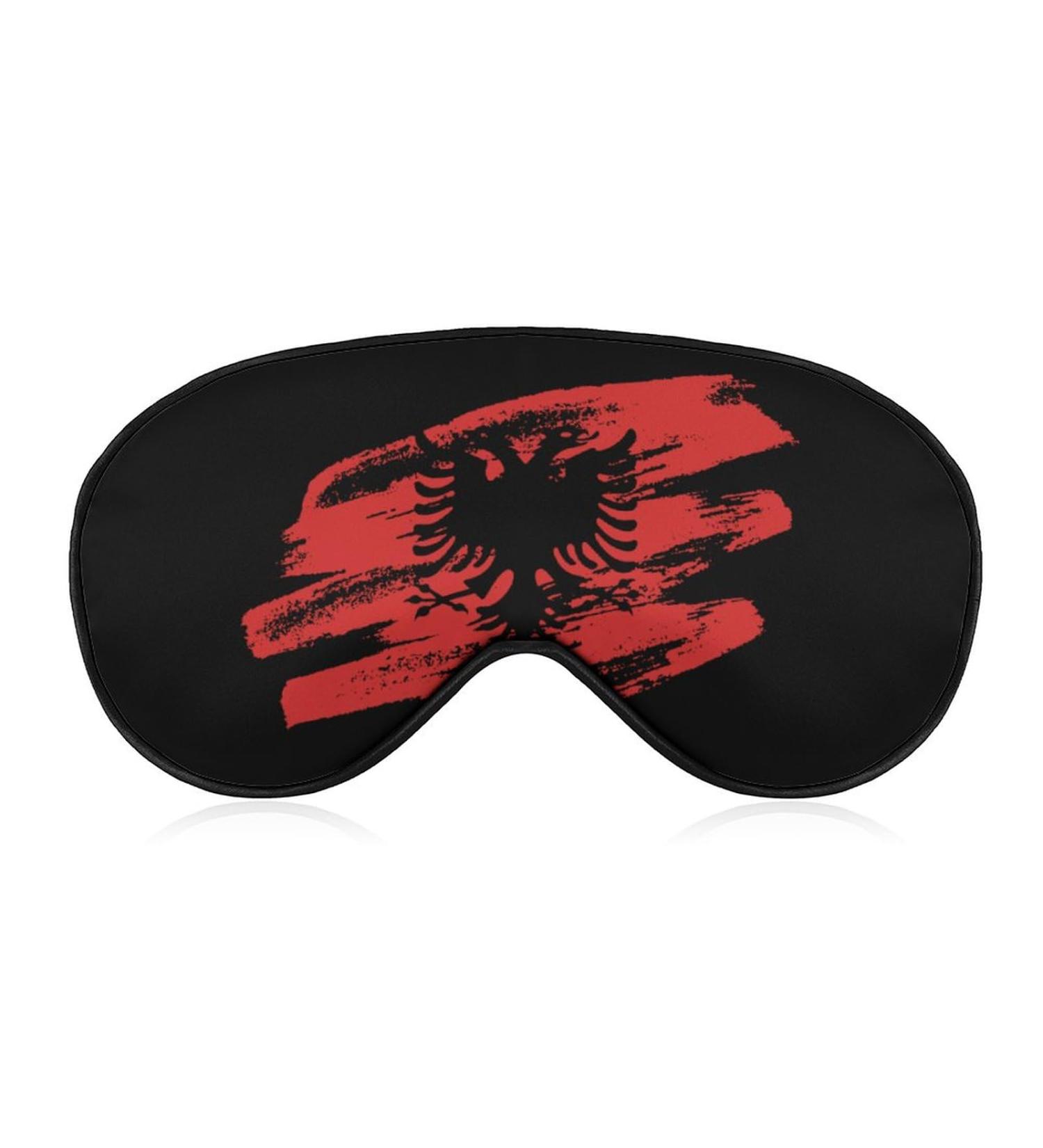 Vintage Albanian Flag Sleep Mask - Adjustable Eye Cover for Sleeping and Travel - Buy Online on GoSupps.com