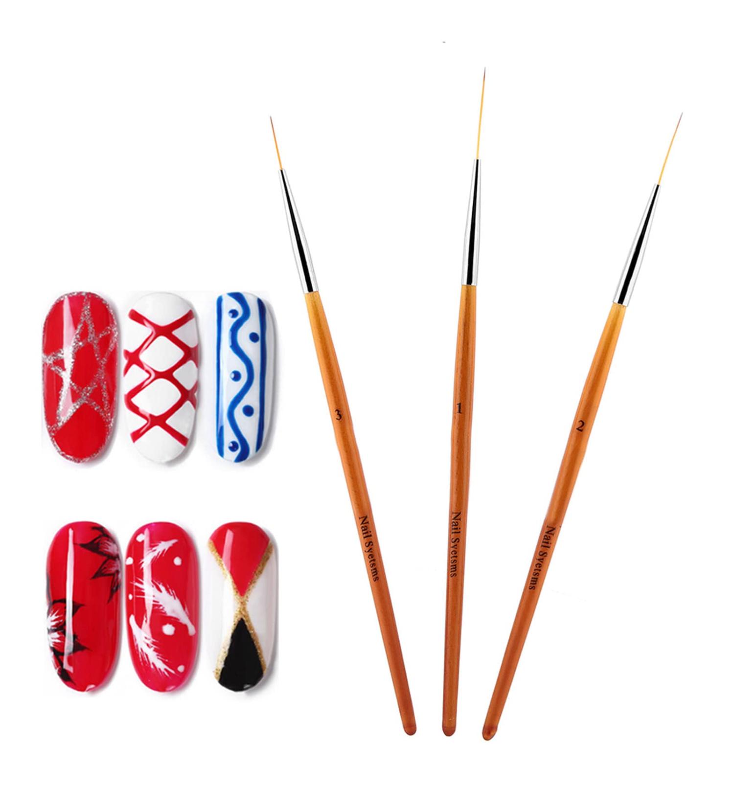 Functional Nail Brush for Dotting 3 Pieces Nail Art Pens Superfine Nail Art Brushes Fine Liner Detailing Brush Drawing Painting Pen Nail Dotting Tool - Buy Online on GoSupps.com