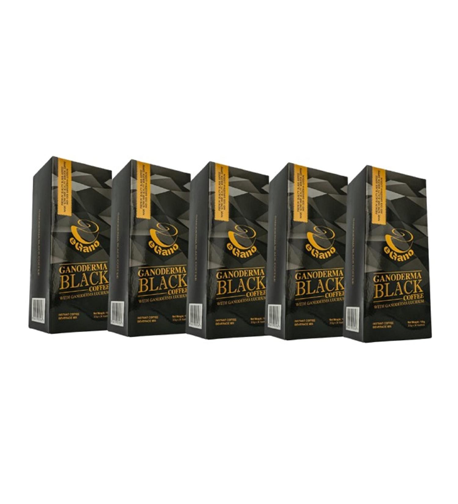 5 Boxes eGano Ganoderma Black Coffee Instant Coffee With Ganoderma Lucidum (3.5g x 30 Sachets / Box) - Buy Online on GoSupps.com
