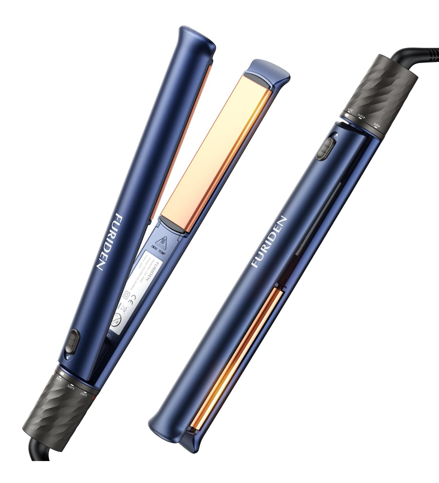 FURIDEN 2 in 1 Hair Straightener & Curler - Flat Iron for Thick & Curly Hair | Long-Lasting Defined Curls (Dark Midnight Blue) | International Shipping Available - Buy Online on GoSupps.com