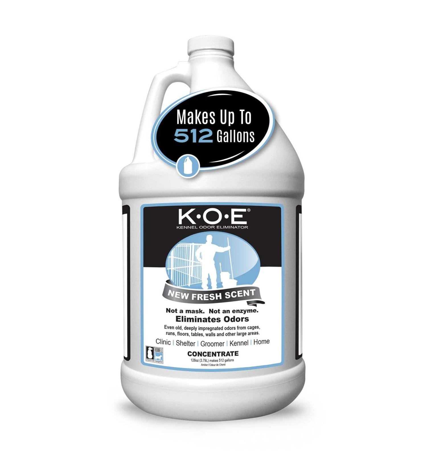 K.O.E. Fresh Scent Odor Eliminator Concentrate - Non-Enzymatic Pet Odor Eliminator for Home & Kennel - 1 Gal - Buy Online on GoSupps.com