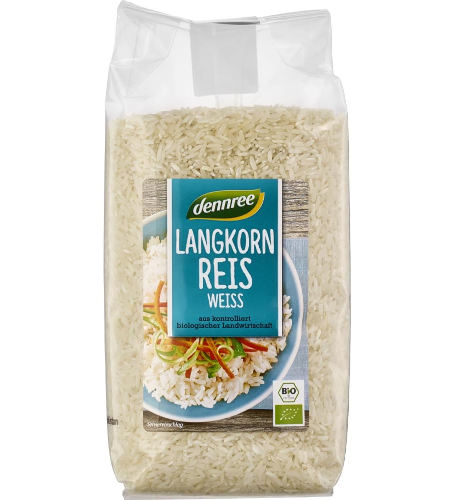 dennree dennree Organic white long grain rice (2 x 1 kg)