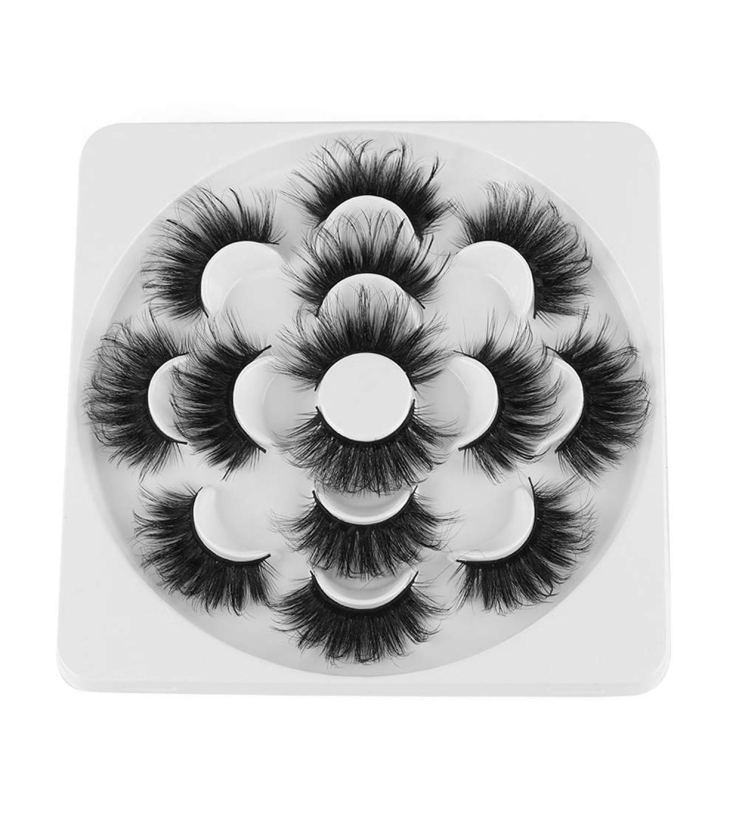 Skonhed 25mm 8D Dramatic Look Mink Fluffy Long Hair Lashes - 7 Pair Big Size Eyelashes (003) - Buy Online on GoSupps.com