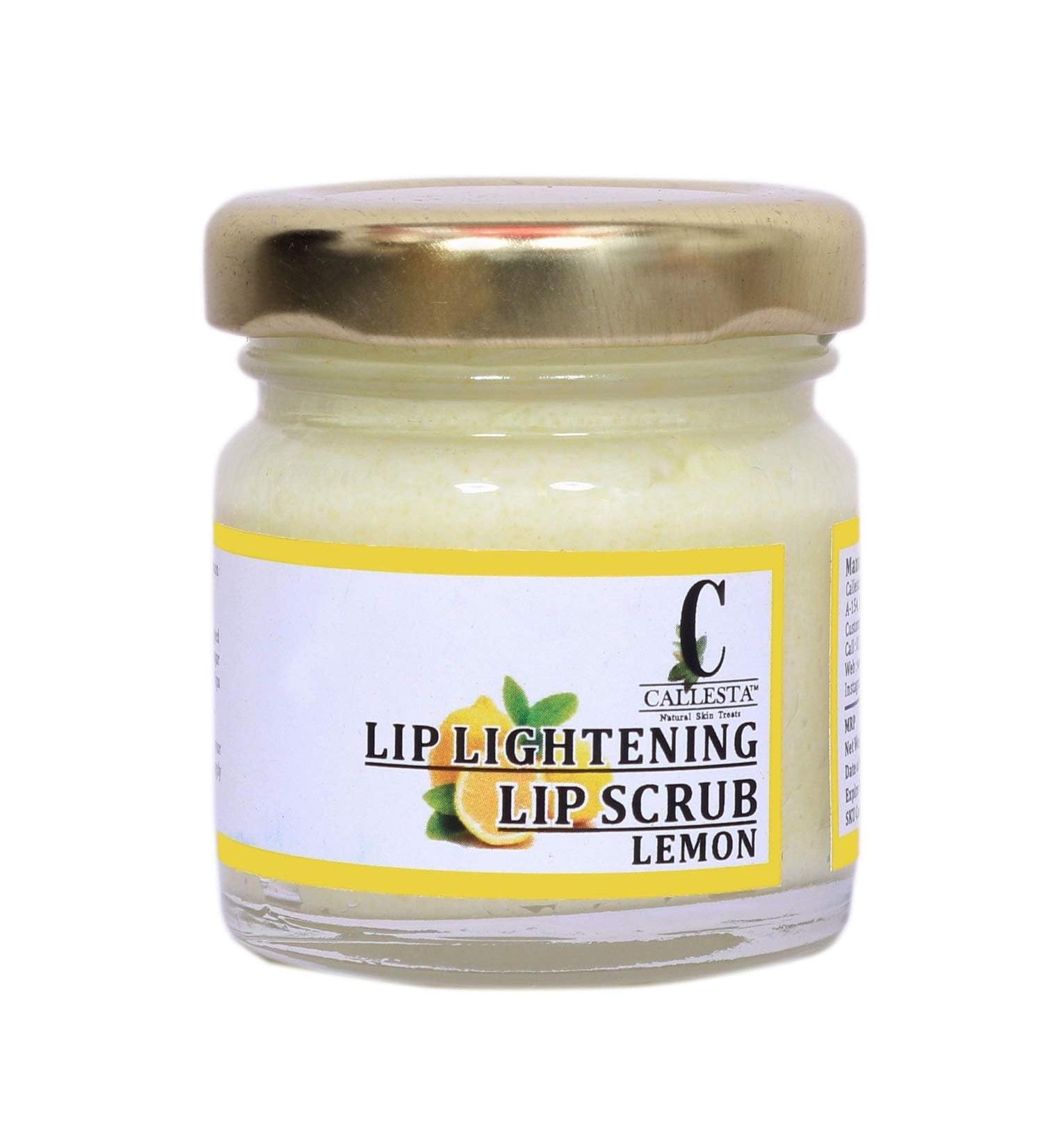 Buy Lip Lightening Exfoliating Lemon Lip Scrub - Removes Lipstick Stains | Coconut Oil & Vitamin E | 100g - International Shipping - Buy Online on GoSupps.com