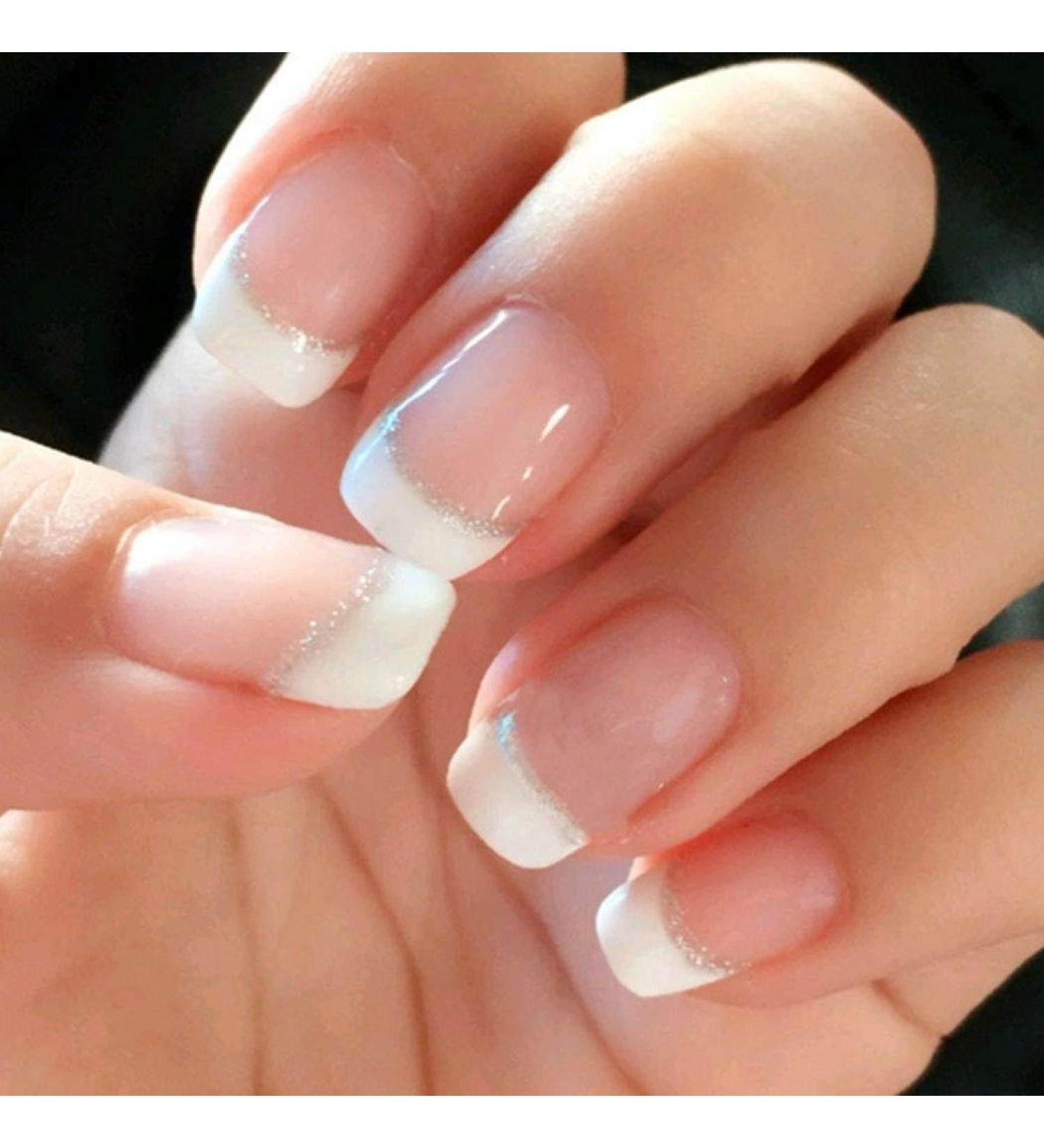 Blindery French Square Press on Nails - Pink Glossy Glitter - 24PCS - Buy Online on GoSupps.com