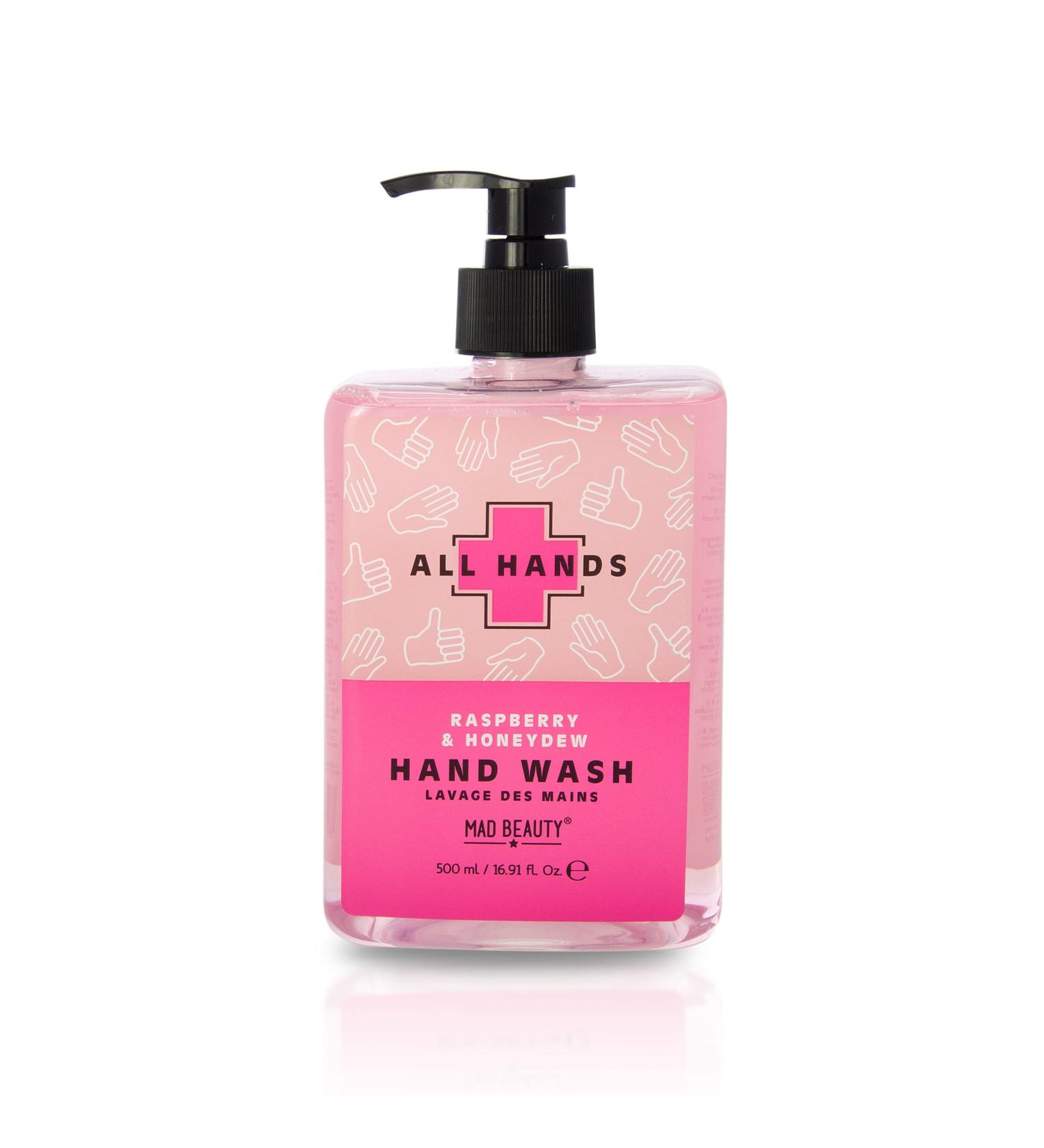Shop MAD Beauty All Hands Hand Wash 500ml - Raspberry & Honeydew Hydrating Gel Soap for All Skin Types - Buy Online on GoSupps.com