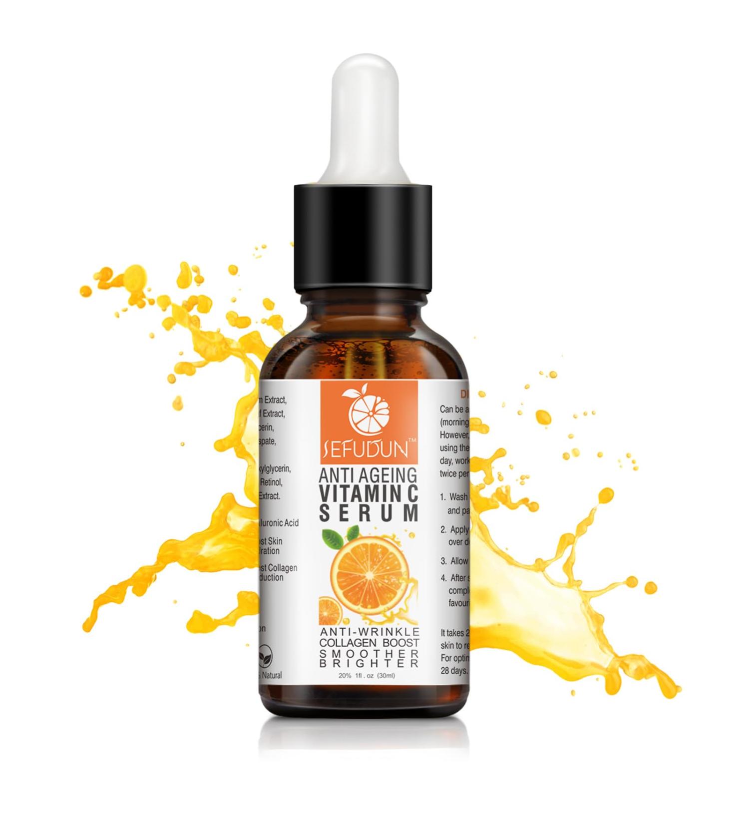 Vitamin C Serum - Anti Aging Face Serum with Vitamin C - Anti-Dark Spots & Brightening Serum with Hyaluronic Acid - Vitamin C Serum For Dull Tired - Vit E Oil Women/Men - Buy Online on GoSupps.com